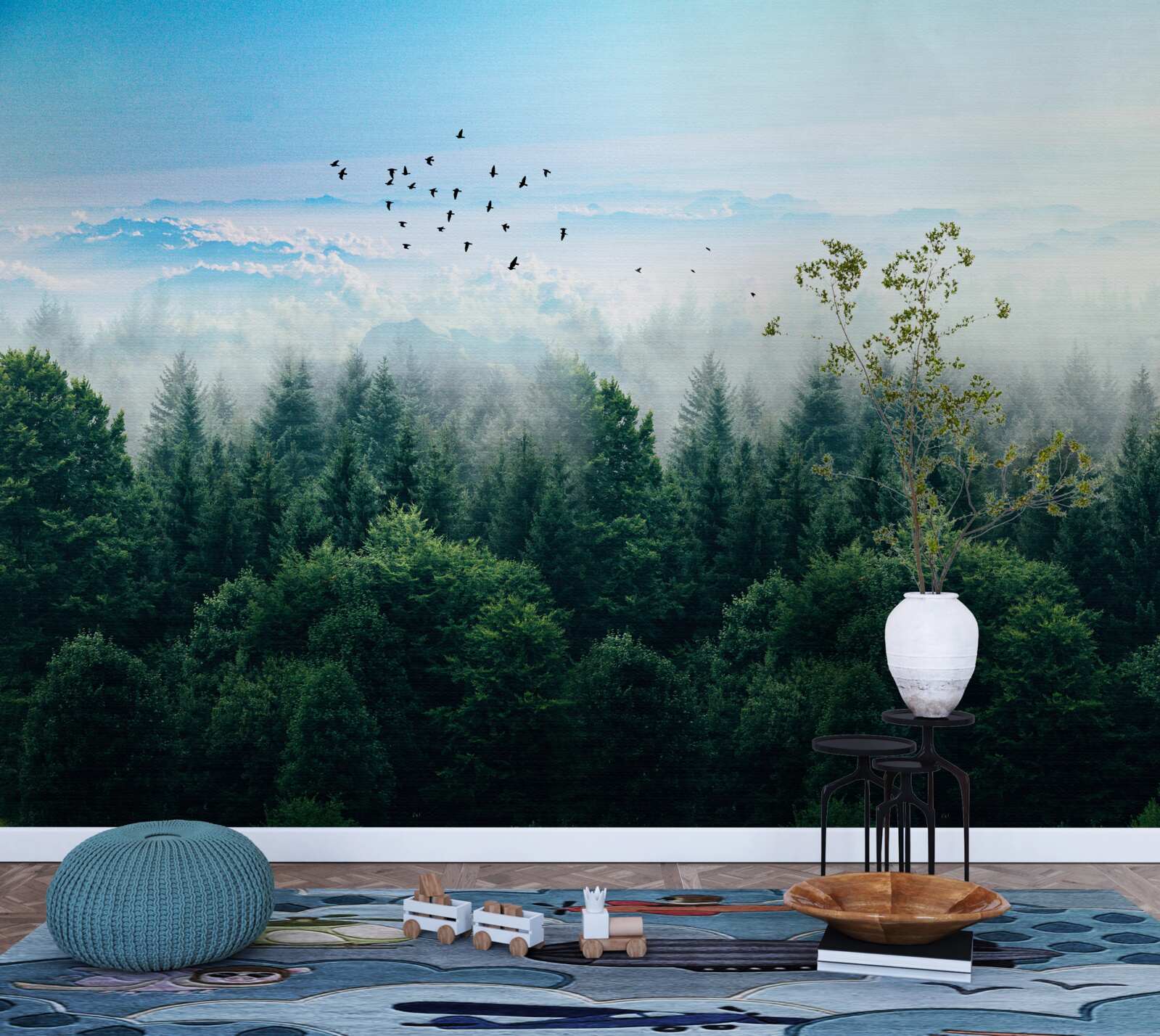 Fototapeta hmla v lese