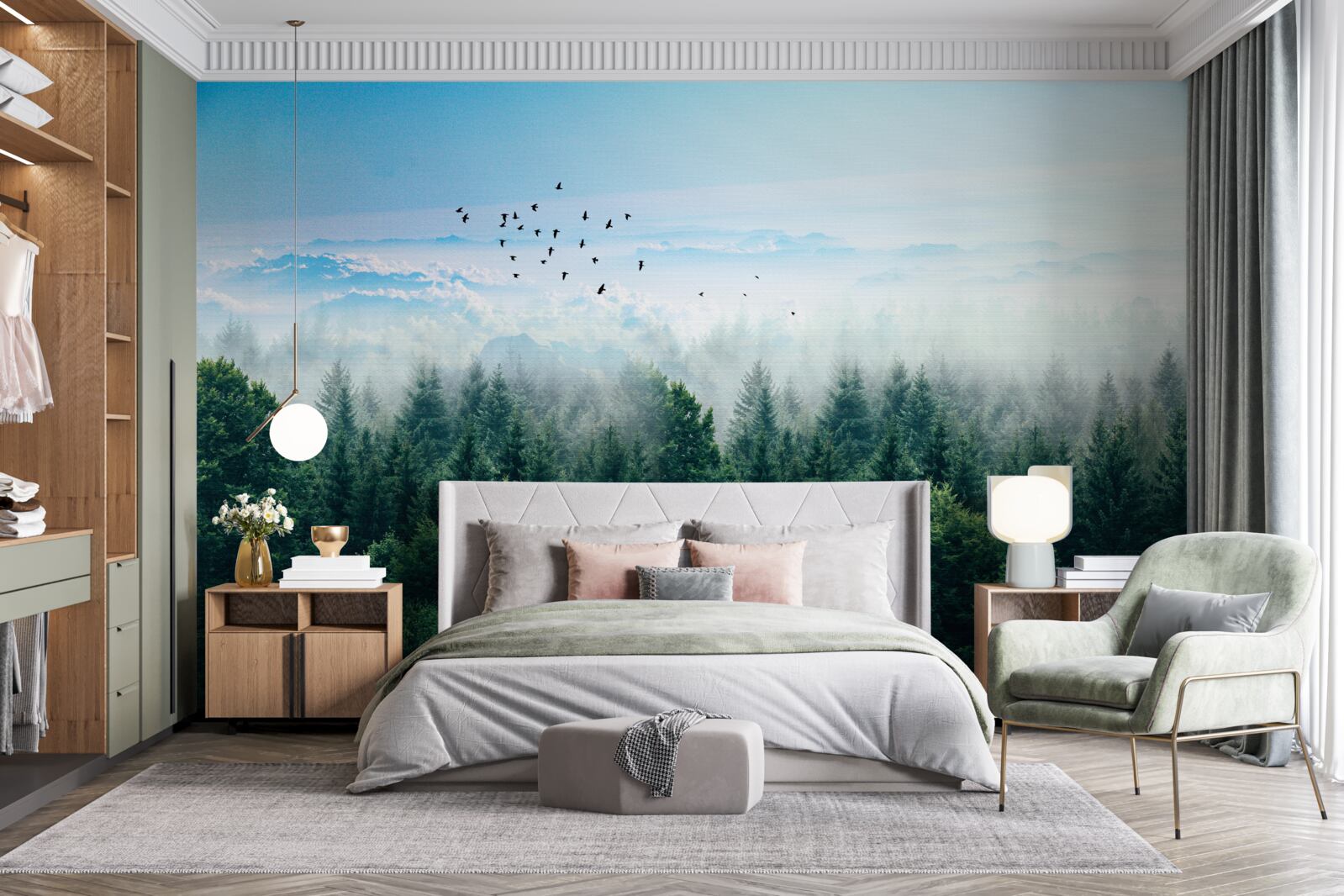 Fototapeta hmla v lese