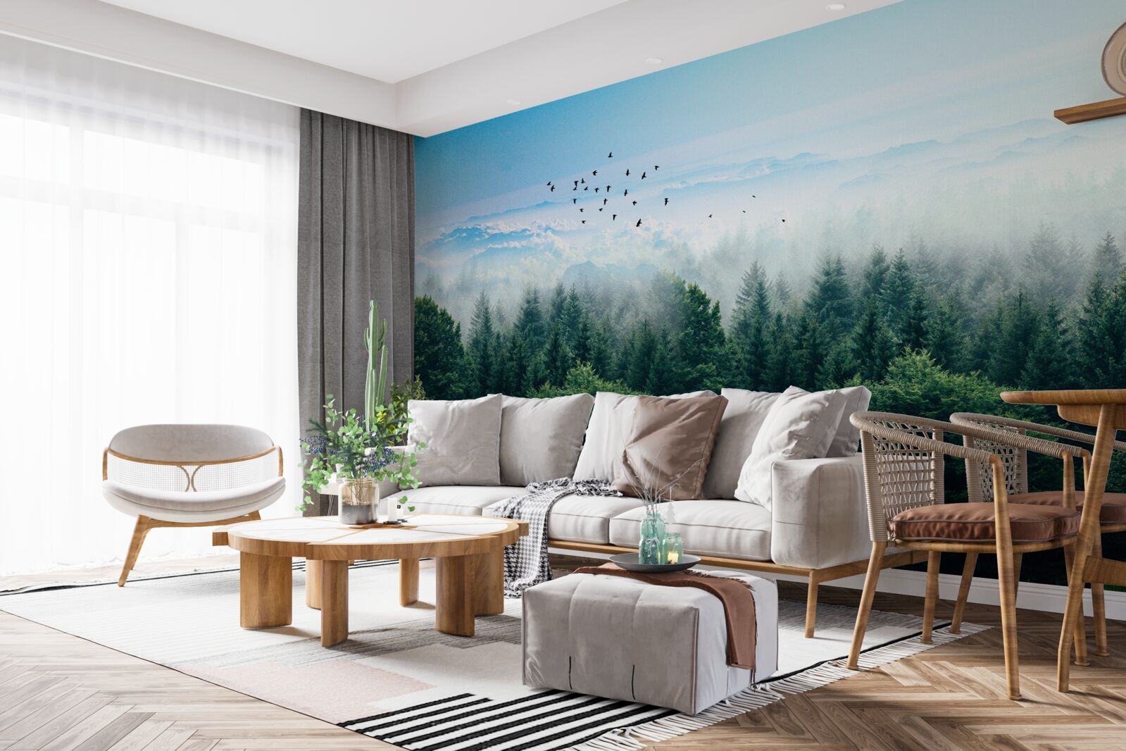 Fototapeta hmla v lese