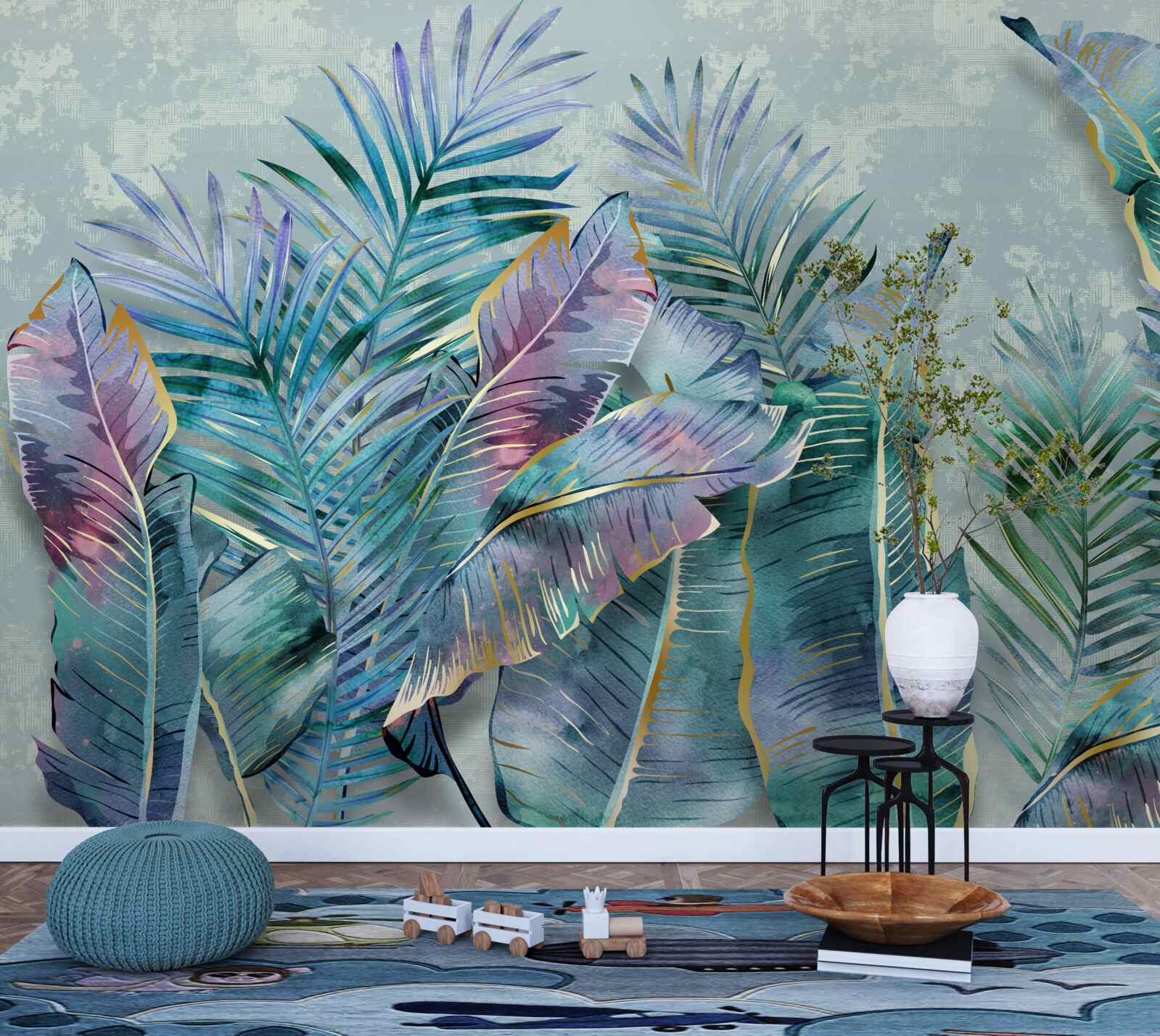 Fototapeta s odtieňmi fialových listov