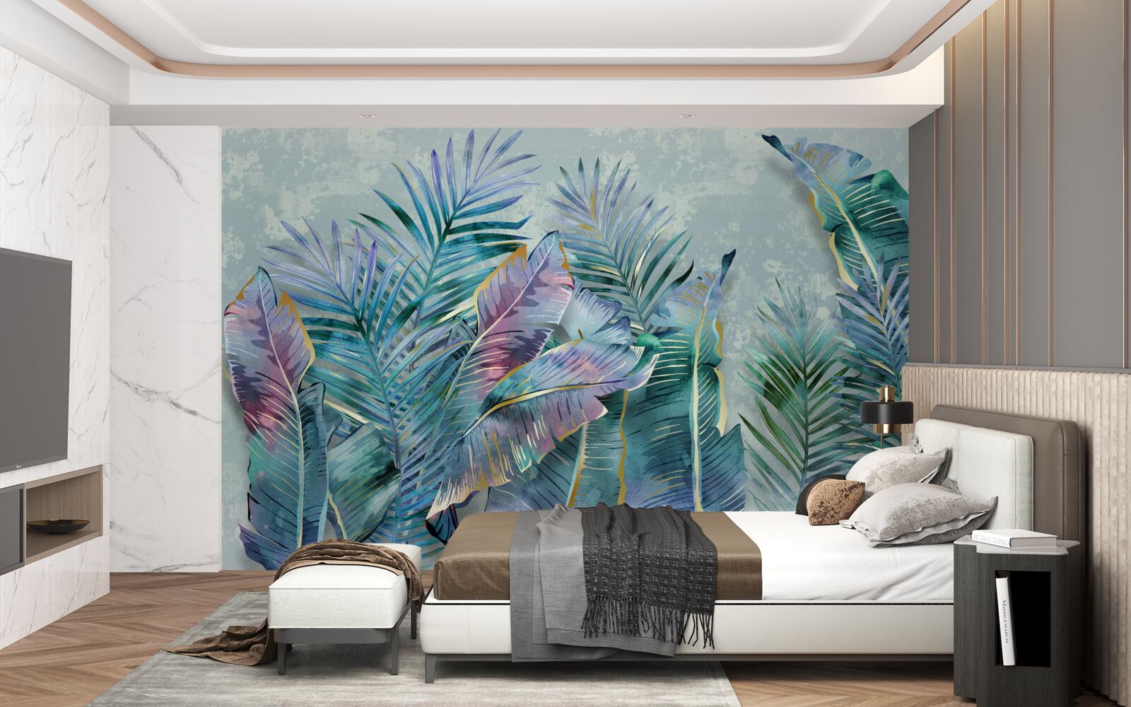 Fototapeta s odtieňmi fialových listov