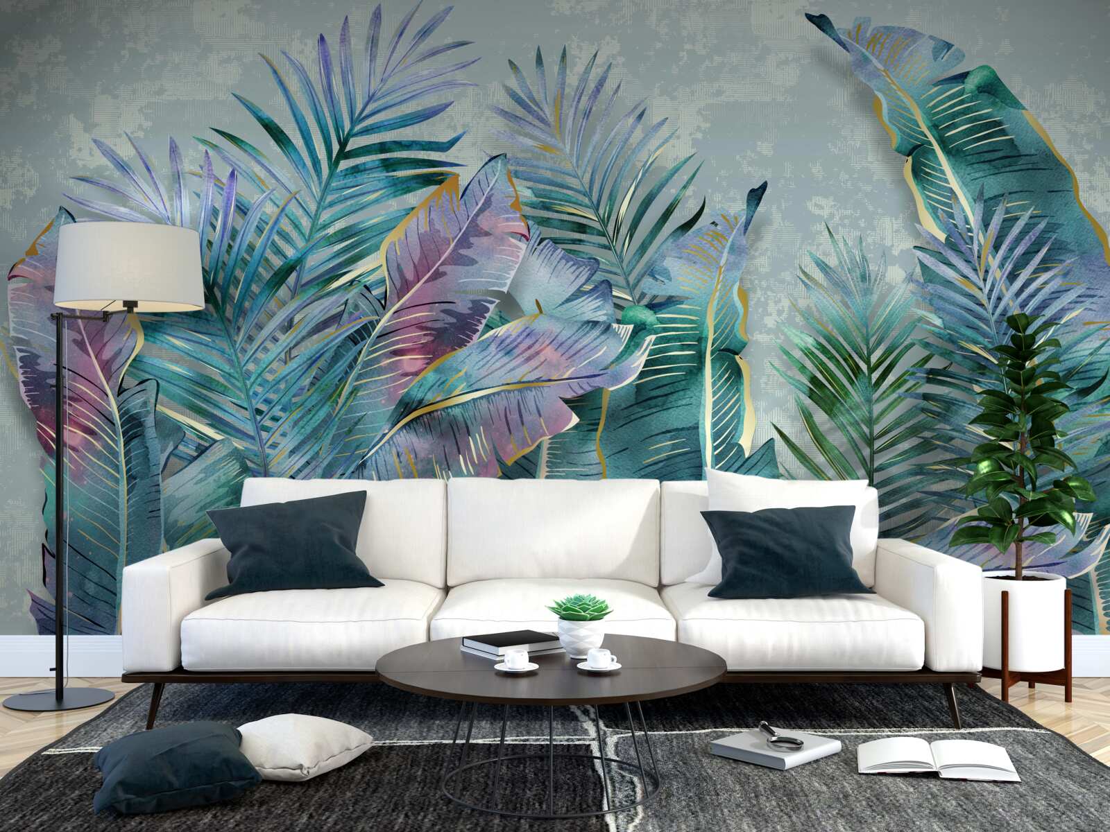 Fototapeta s odtieňmi fialových listov