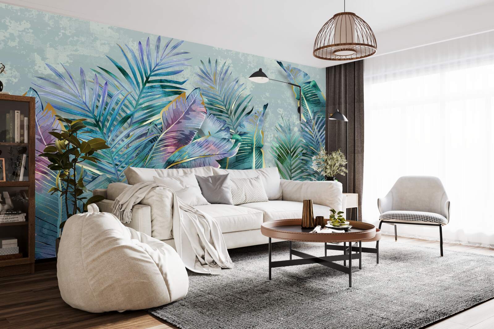 Fototapeta s odtieňmi fialových listov