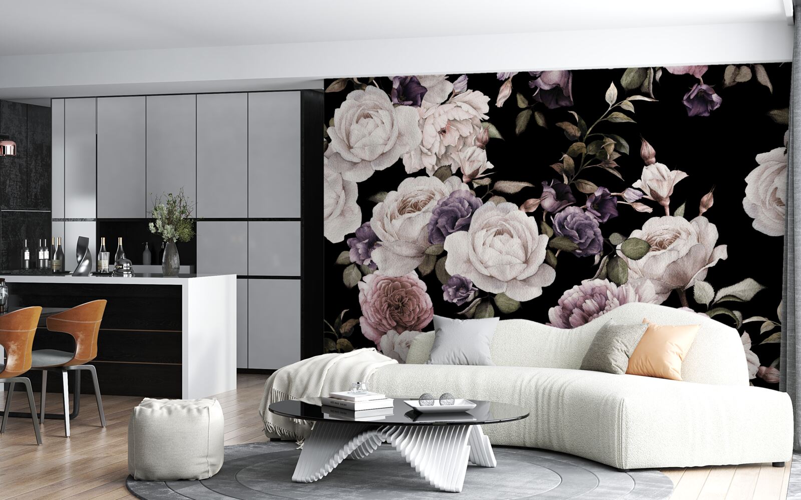 Fototapeta tmavé pozadie zdobia pivonky