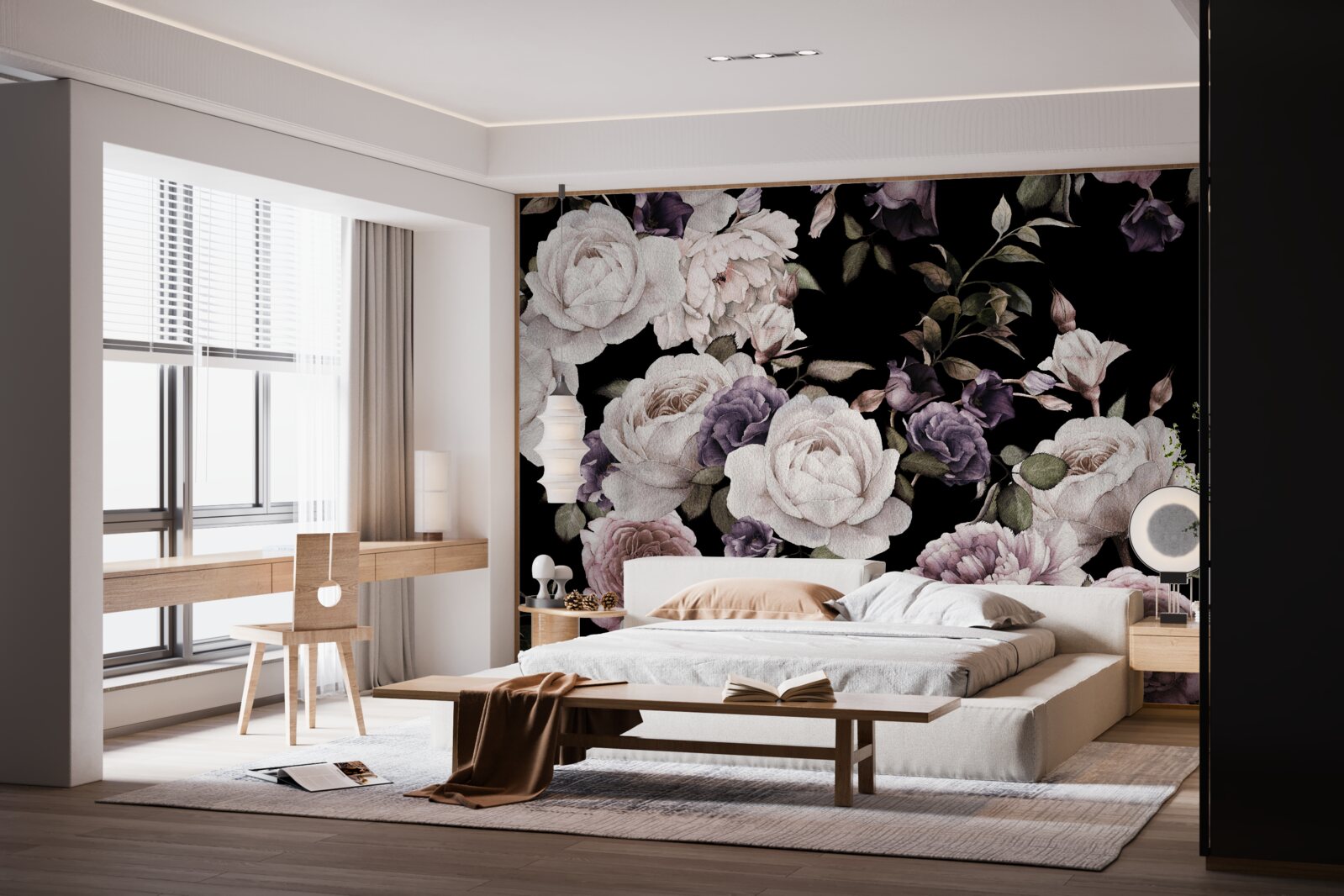 Fototapeta tmavé pozadie zdobia pivonky