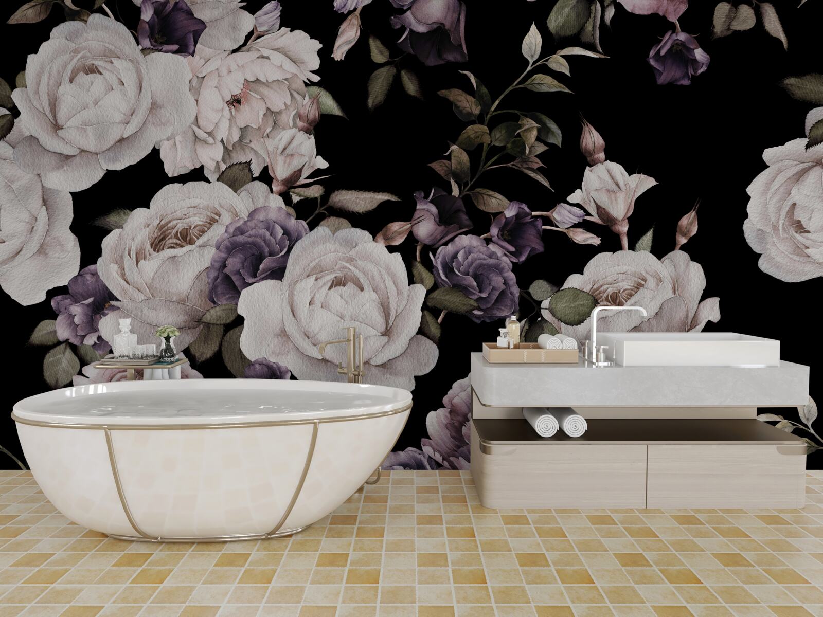 Fototapeta tmavé pozadie zdobia pivonky