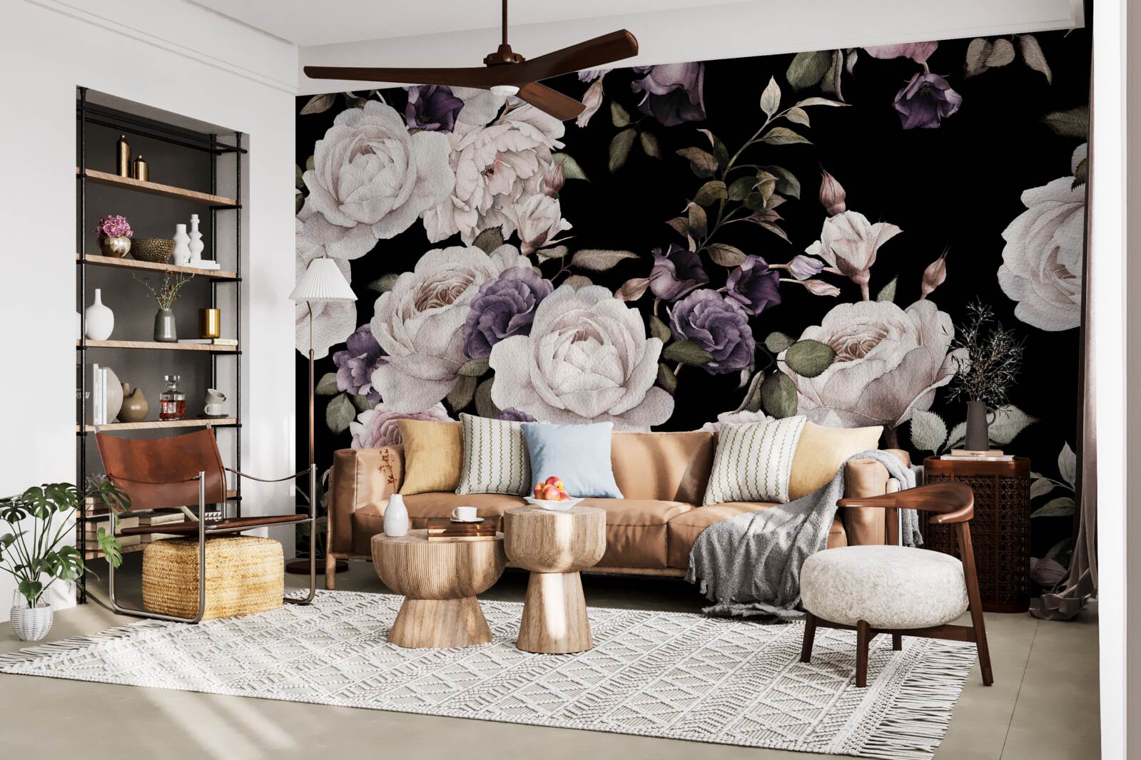 Fototapeta tmavé pozadie zdobia pivonky