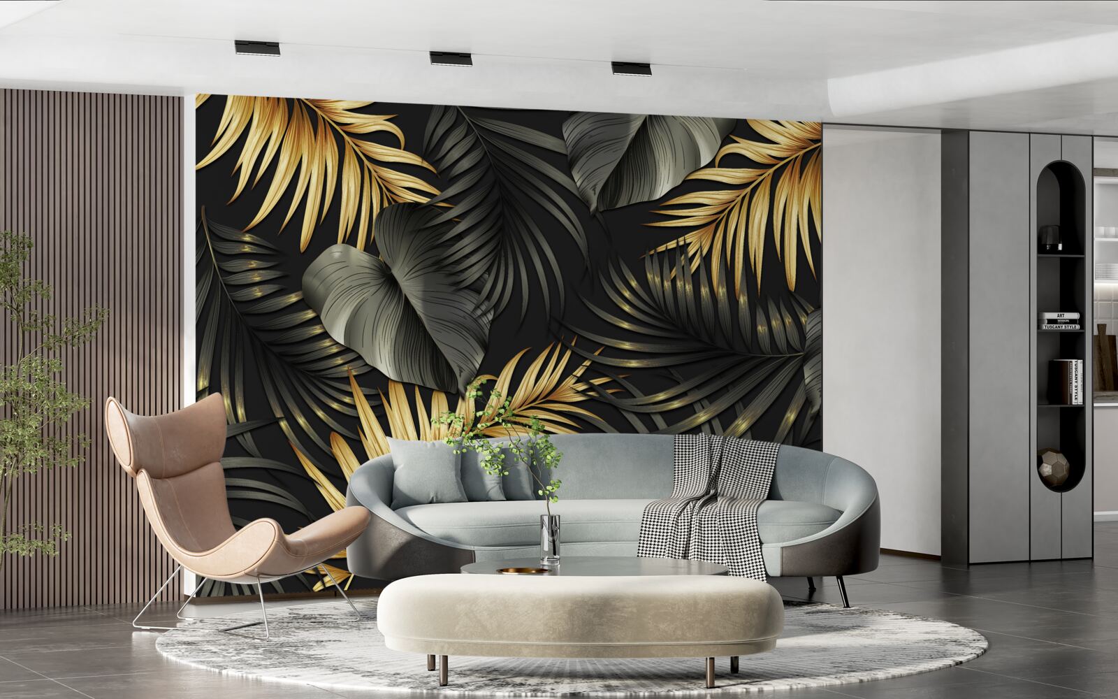 Fototapeta konáre posiate zelenými listami