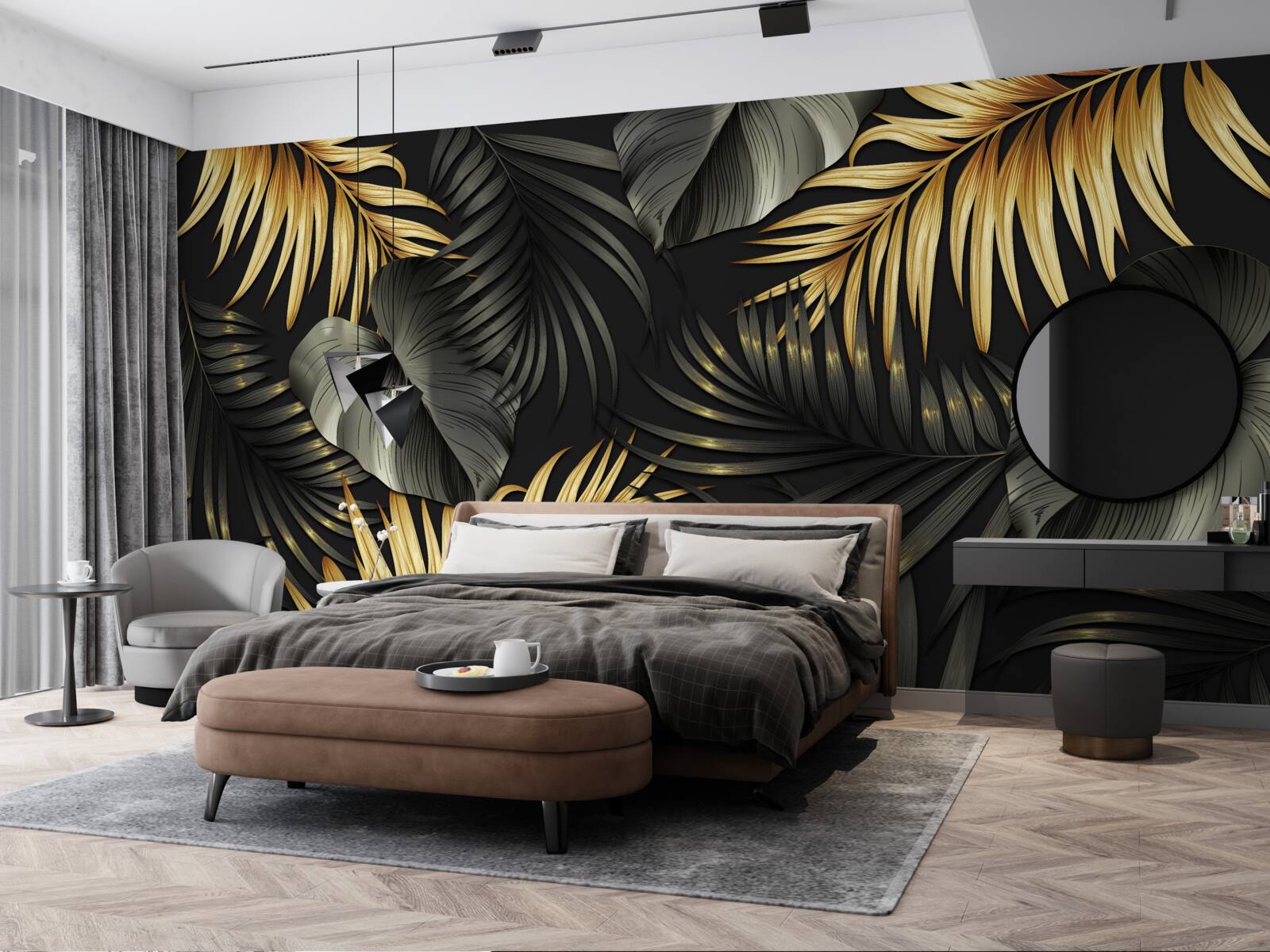 Fototapeta konáre posiate zelenými listami