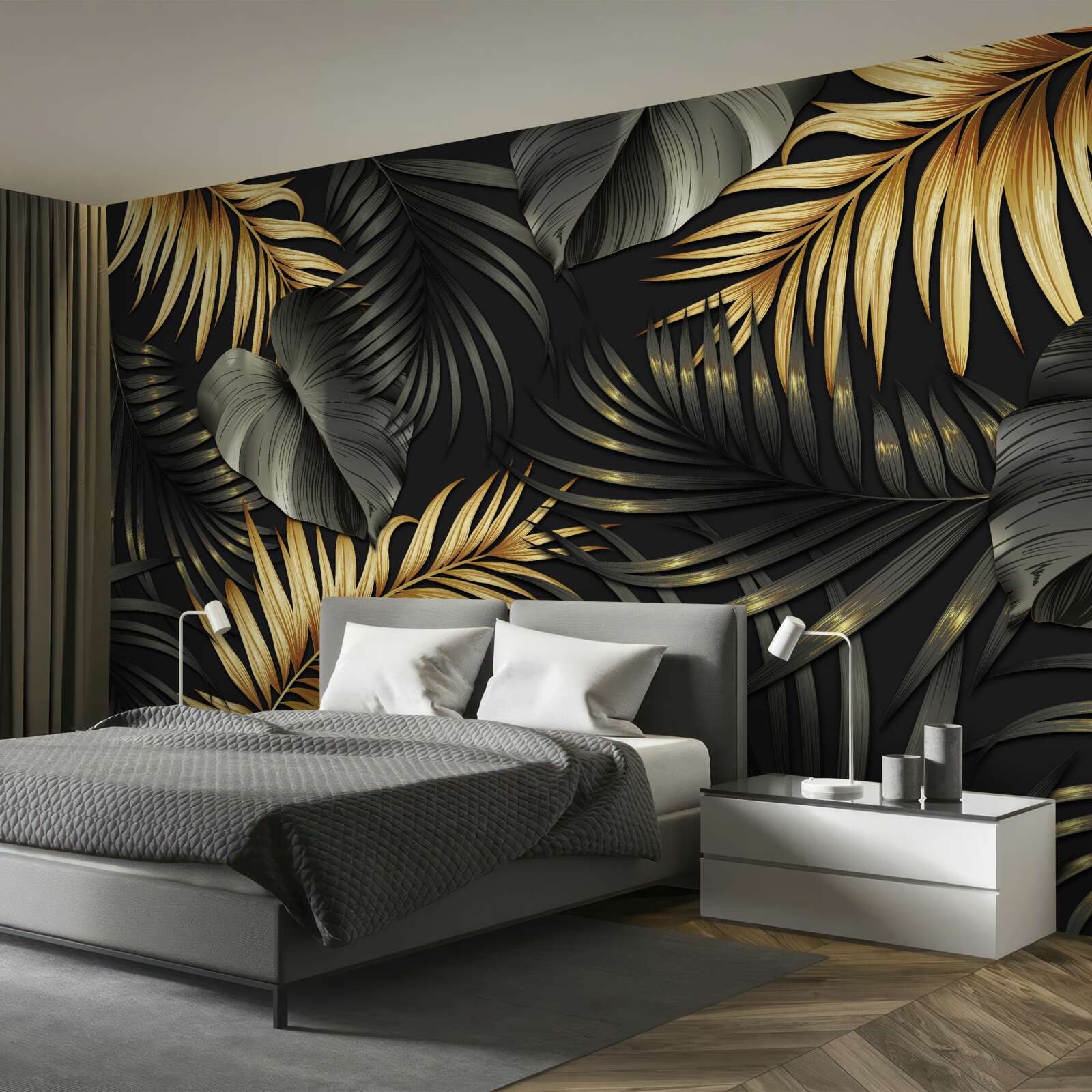 Fototapeta konáre posiate zelenými listami