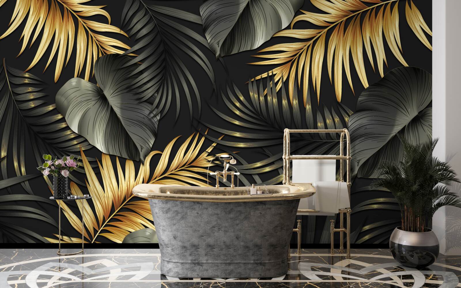 Fototapeta konáre posiate zelenými listami