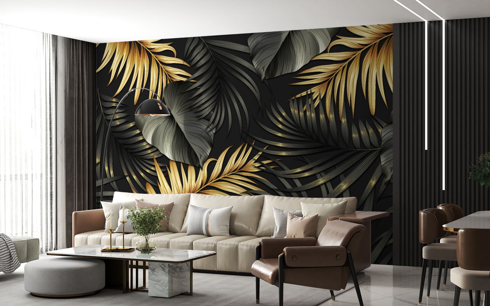 Fototapeta konáre posiate zelenými listami