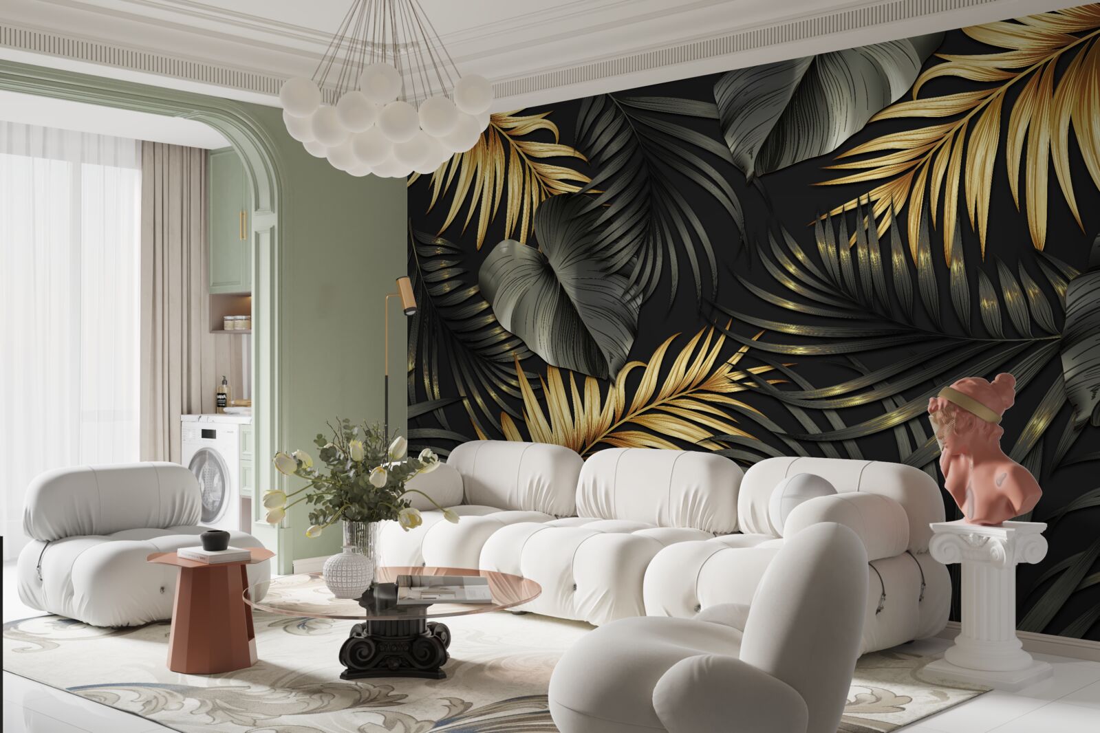 Fototapeta konáre posiate zelenými listami