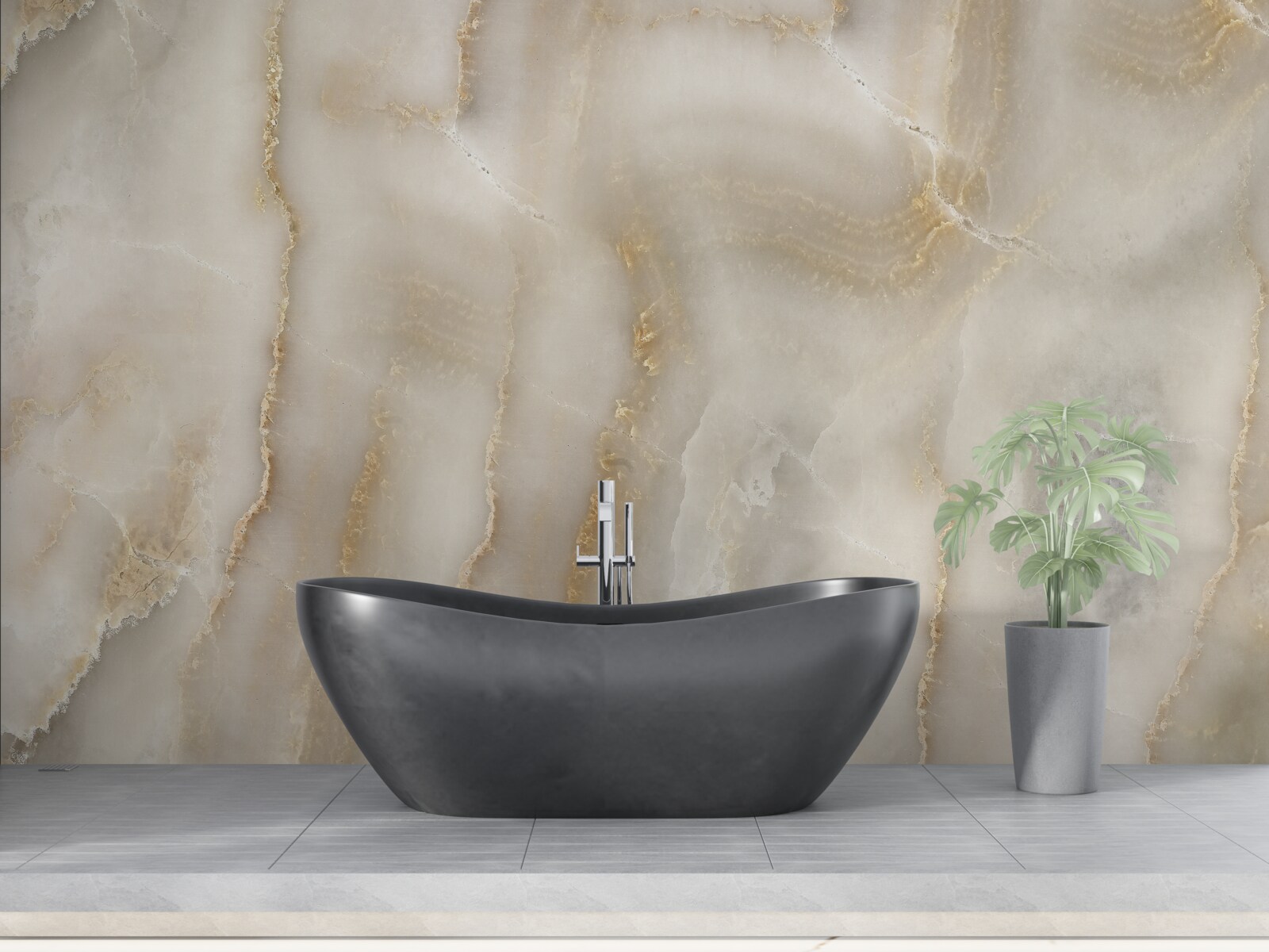 Fototapeta Stena zdobená béžovým mramorom