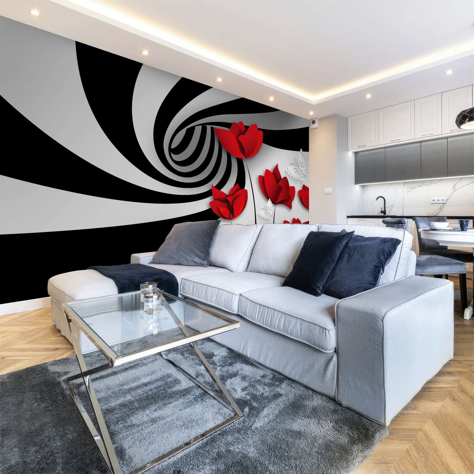 Fototapeta tunel a šarlátové púčiky