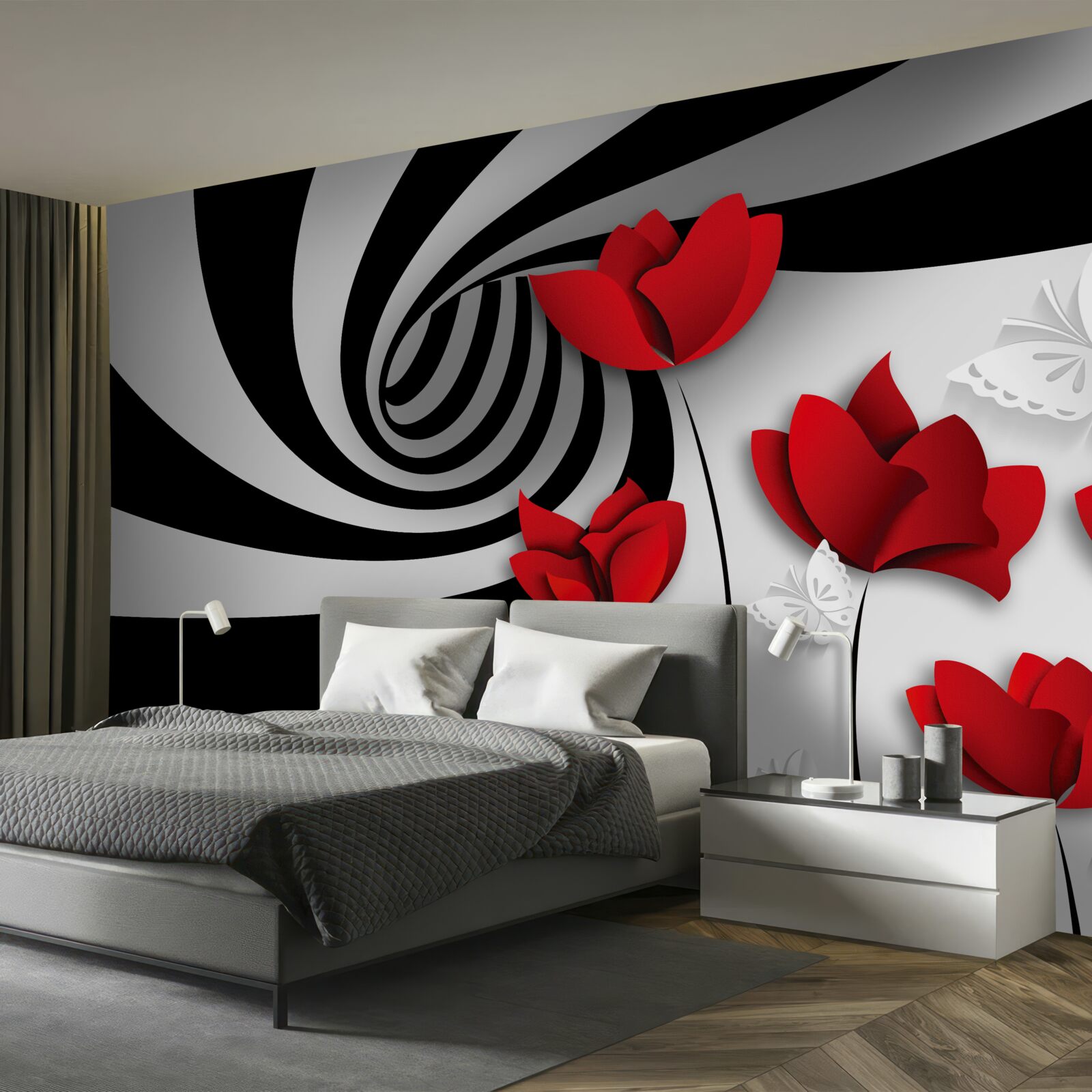 Fototapeta tunel a šarlátové púčiky