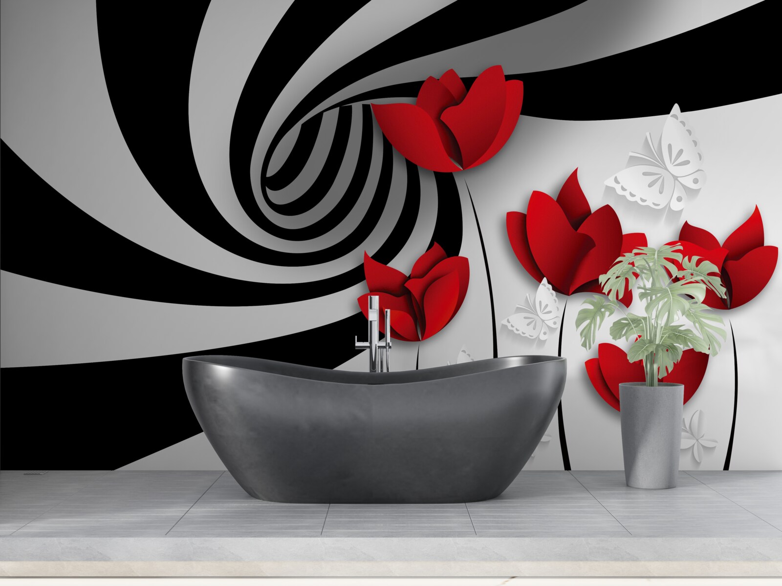 Fototapeta tunel a šarlátové púčiky