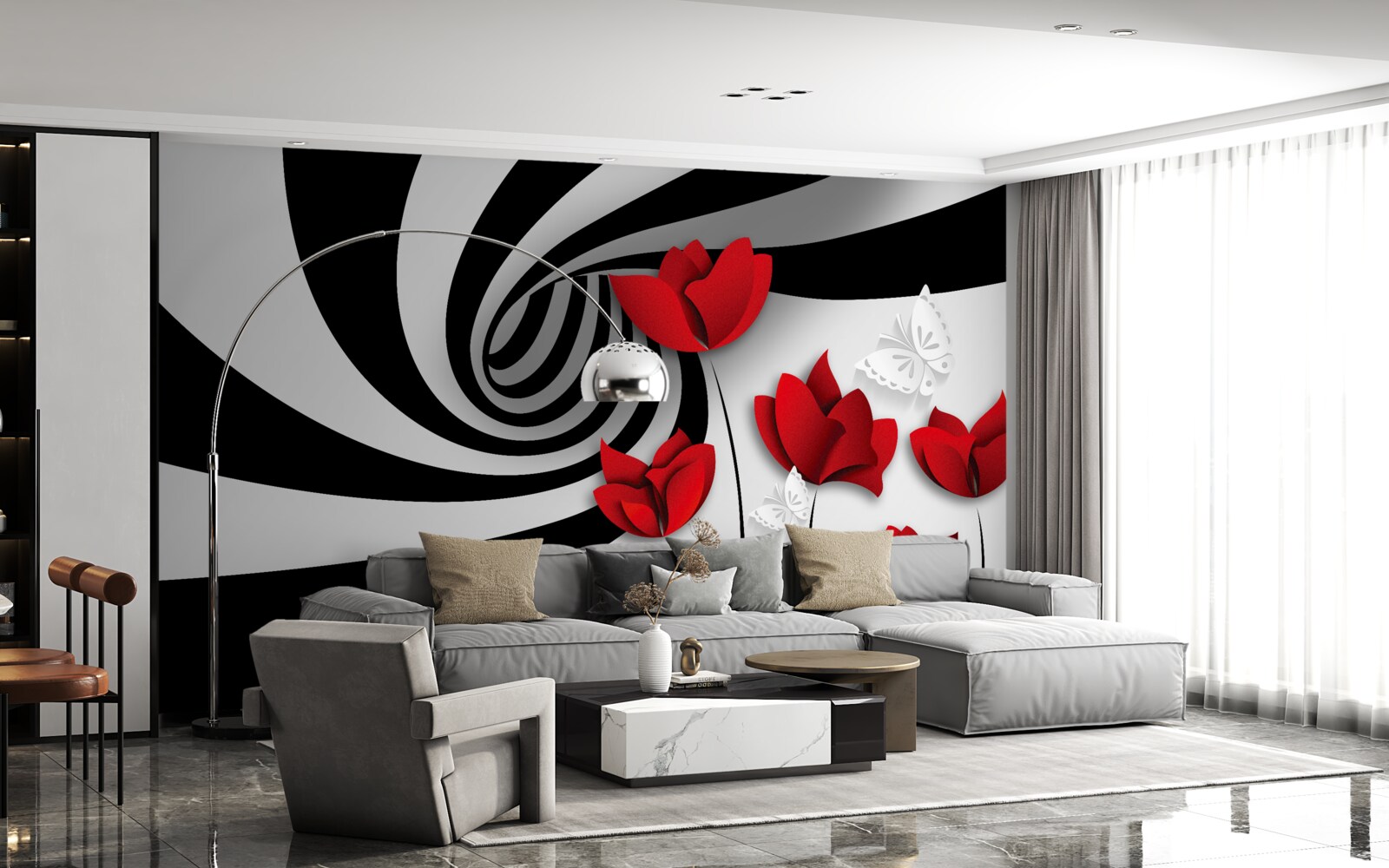 Fototapeta tunel a šarlátové púčiky