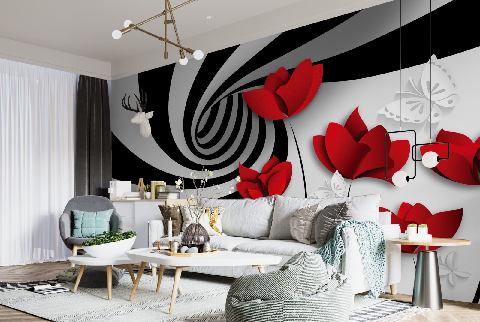 Fototapeta tunel a šarlátové púčiky