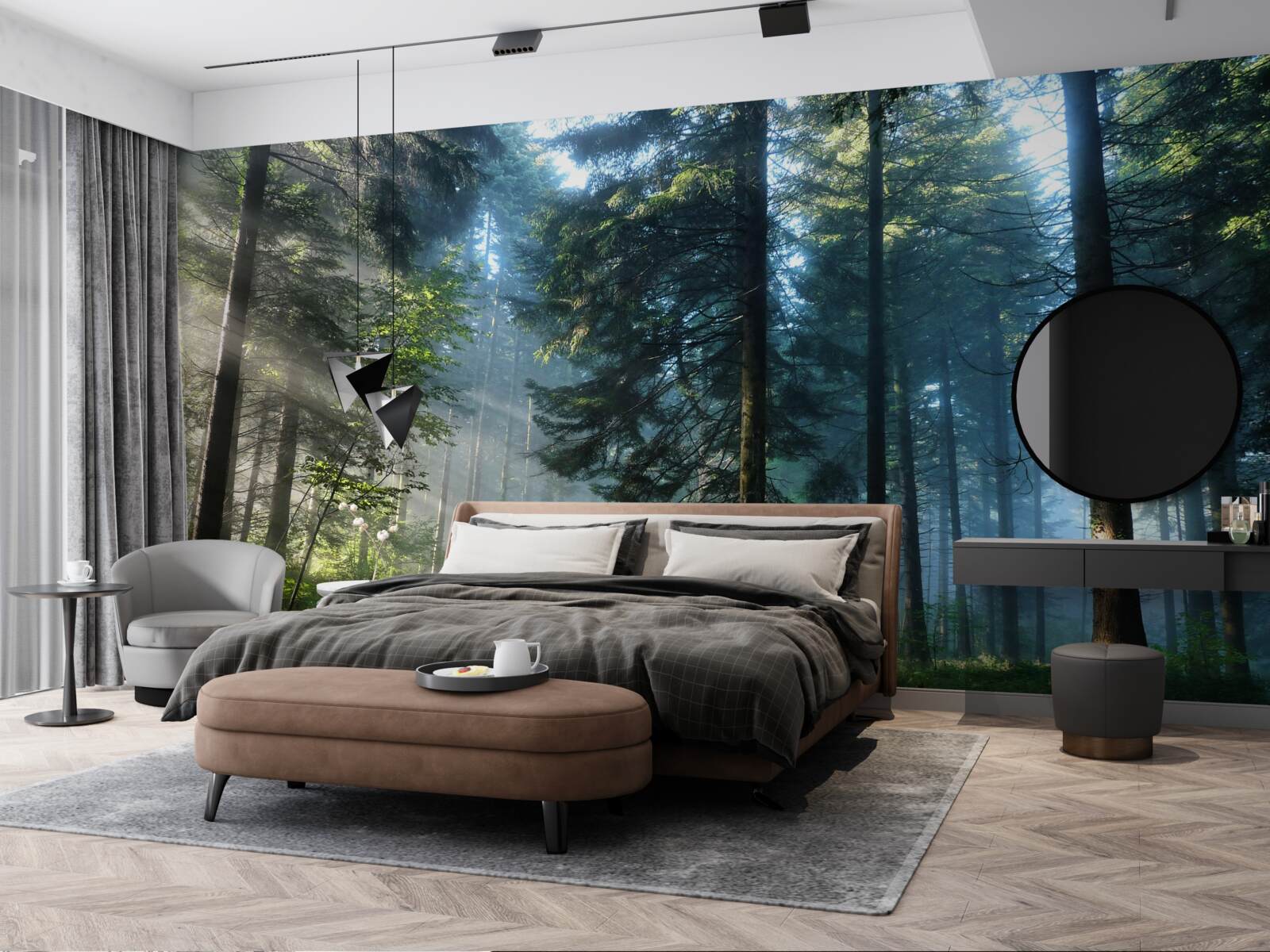 Fototapeta les plný borovíc