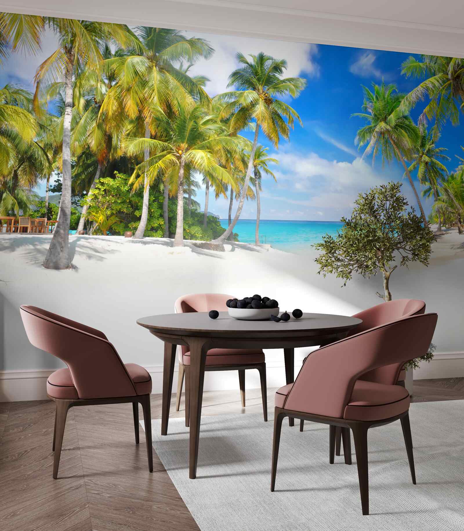 Fototapeta pláž posiata palmami