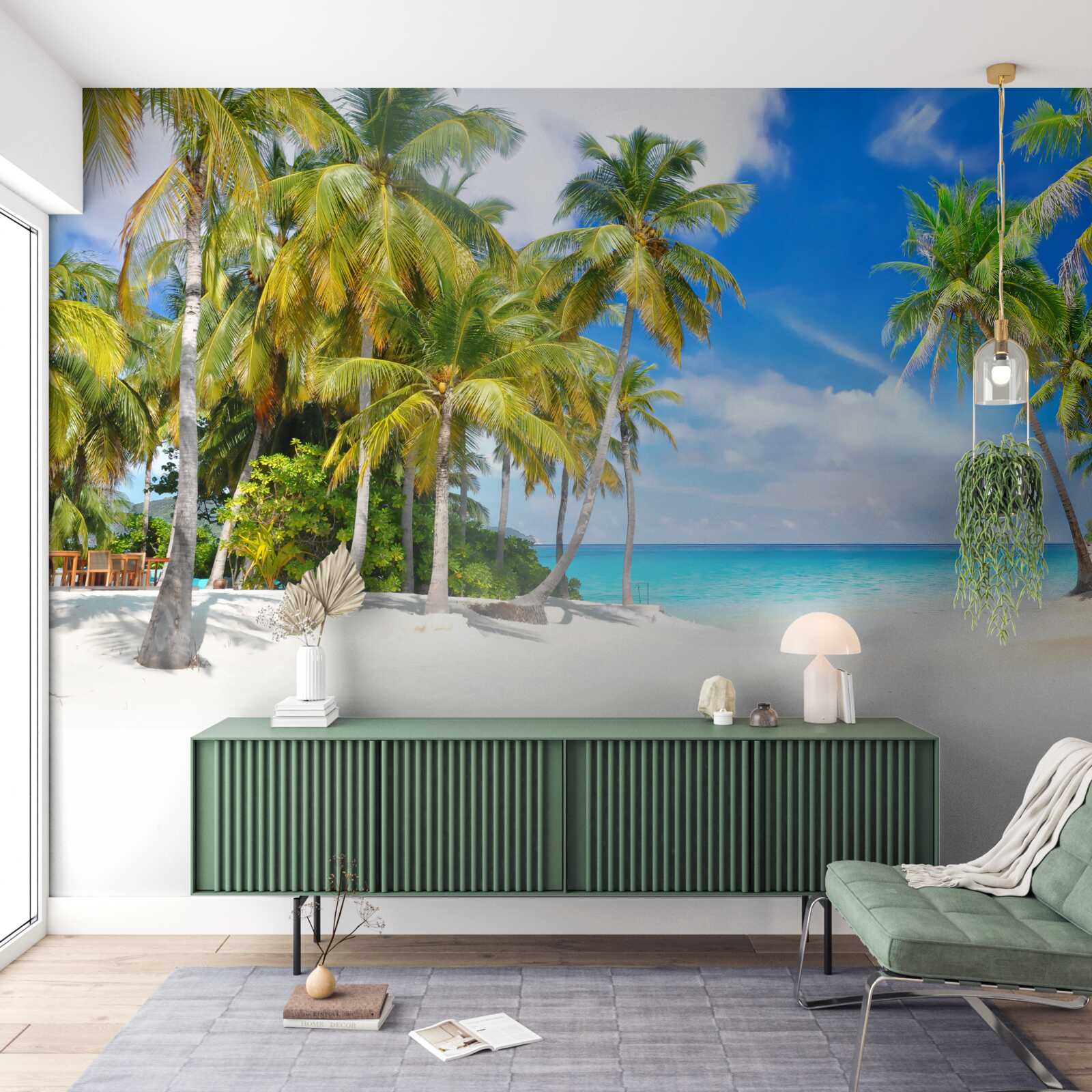 Fototapeta pláž posiata palmami