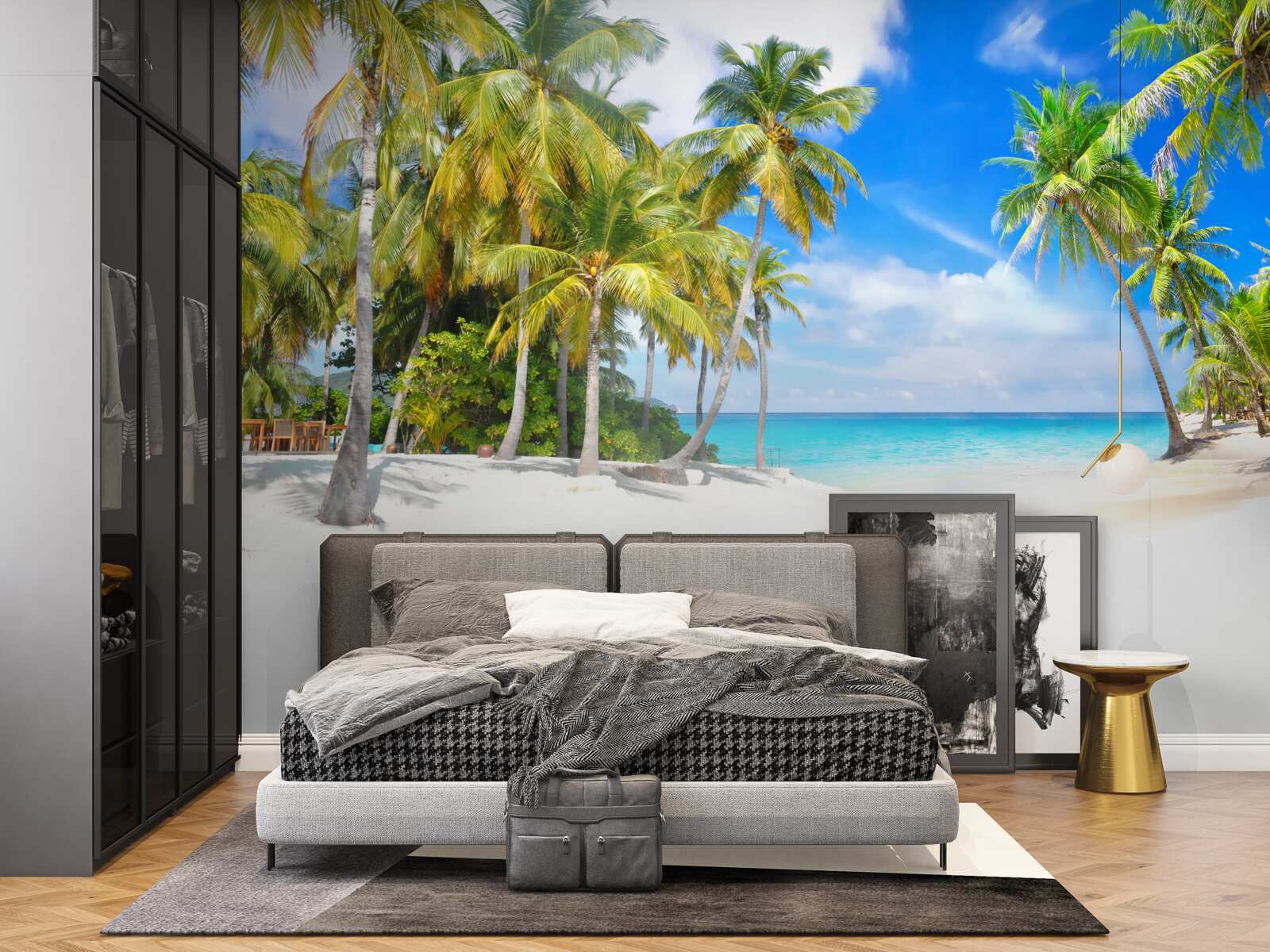 Fototapeta pláž posiata palmami