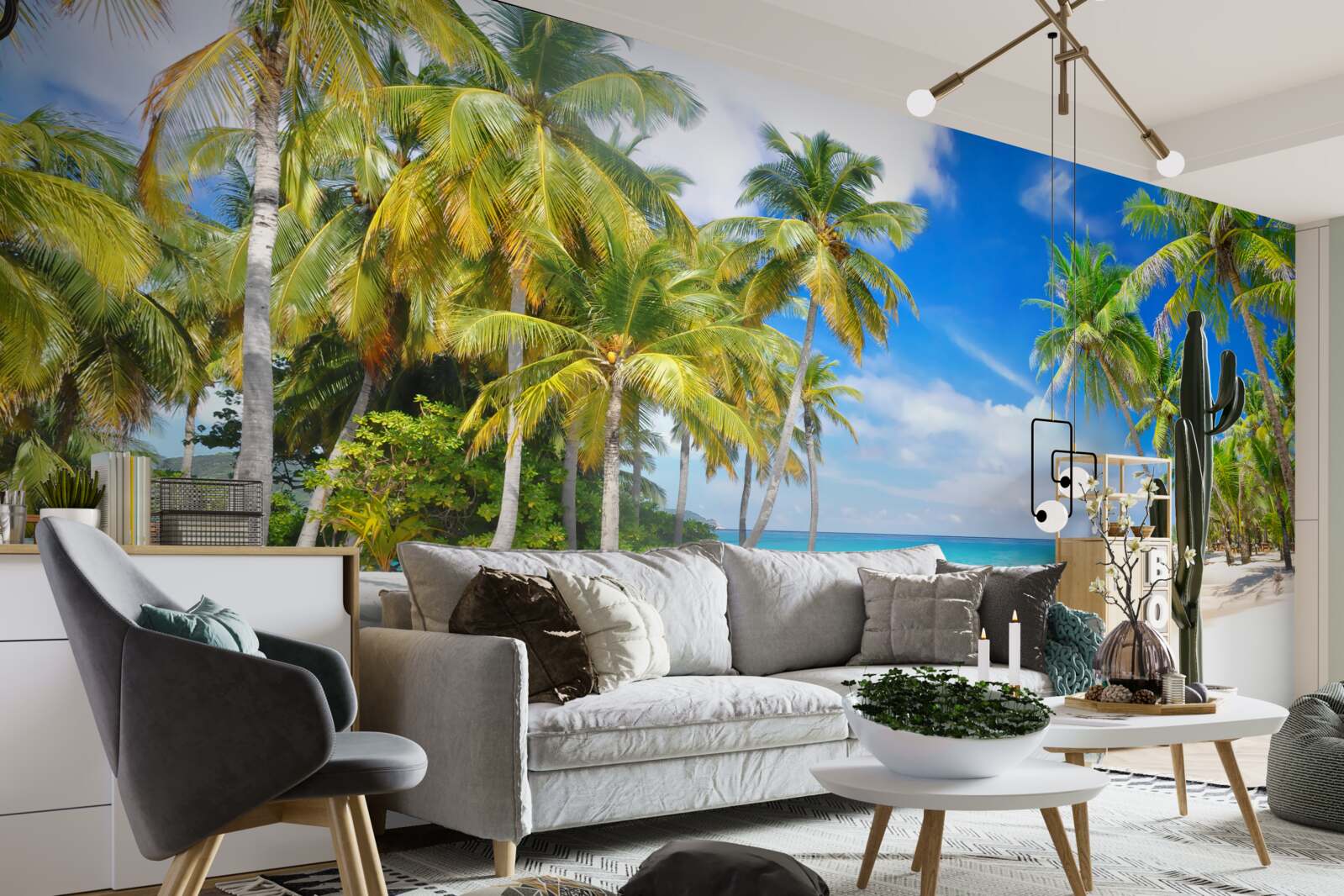 Fototapeta pláž posiata palmami