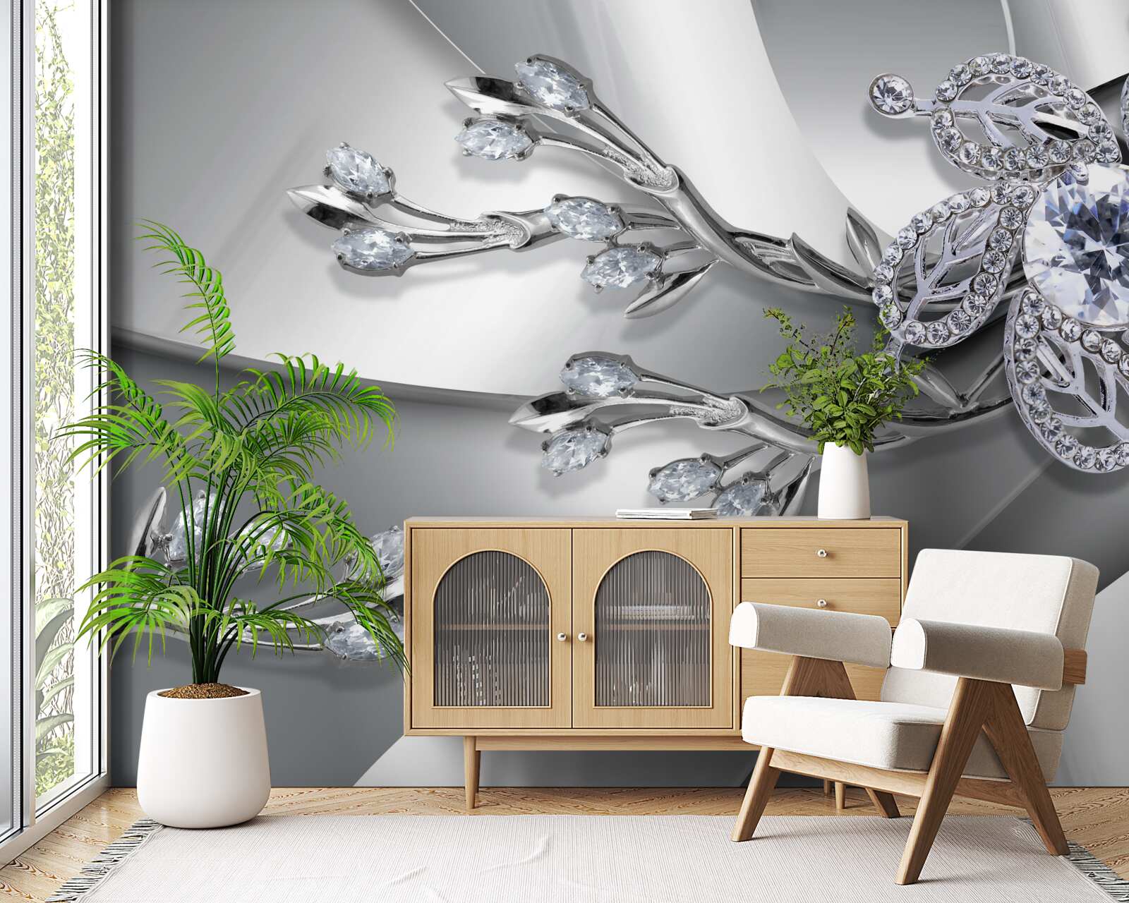 Fototapeta diamantové kvety