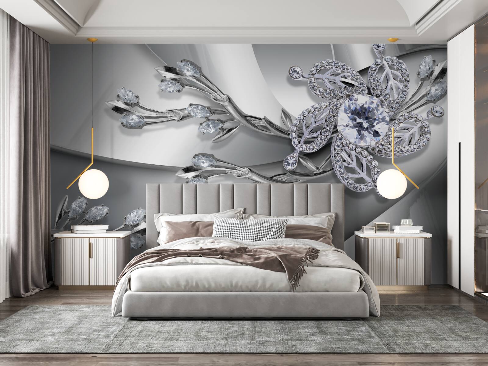 Fototapeta diamantové kvety