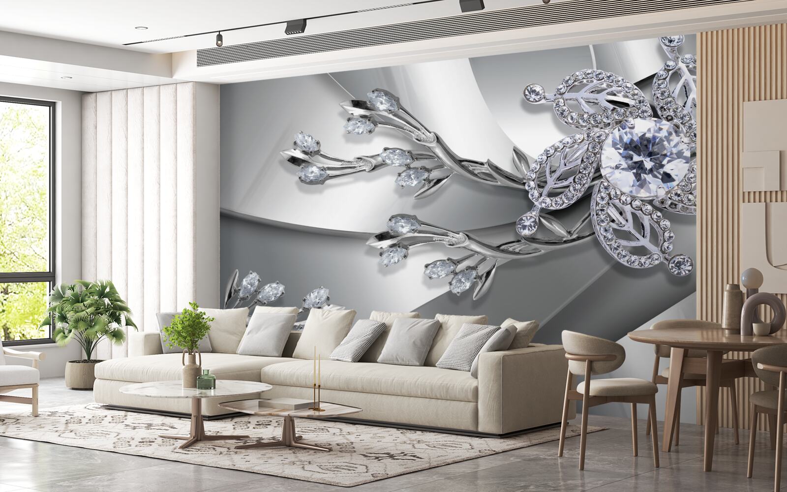 Fototapeta diamantové kvety