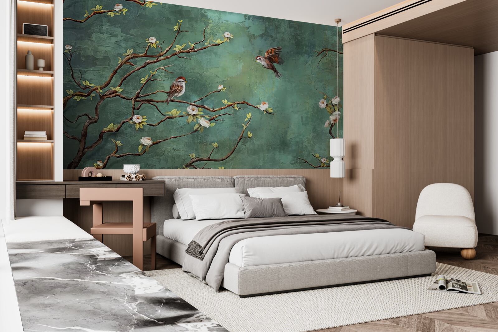 Fototapeta konáre sú posiate vtákmi