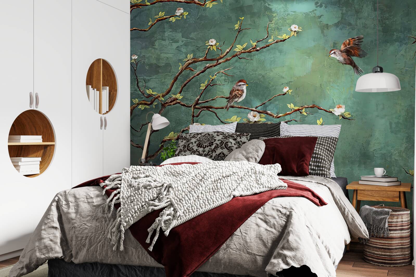 Fototapeta konáre sú posiate vtákmi