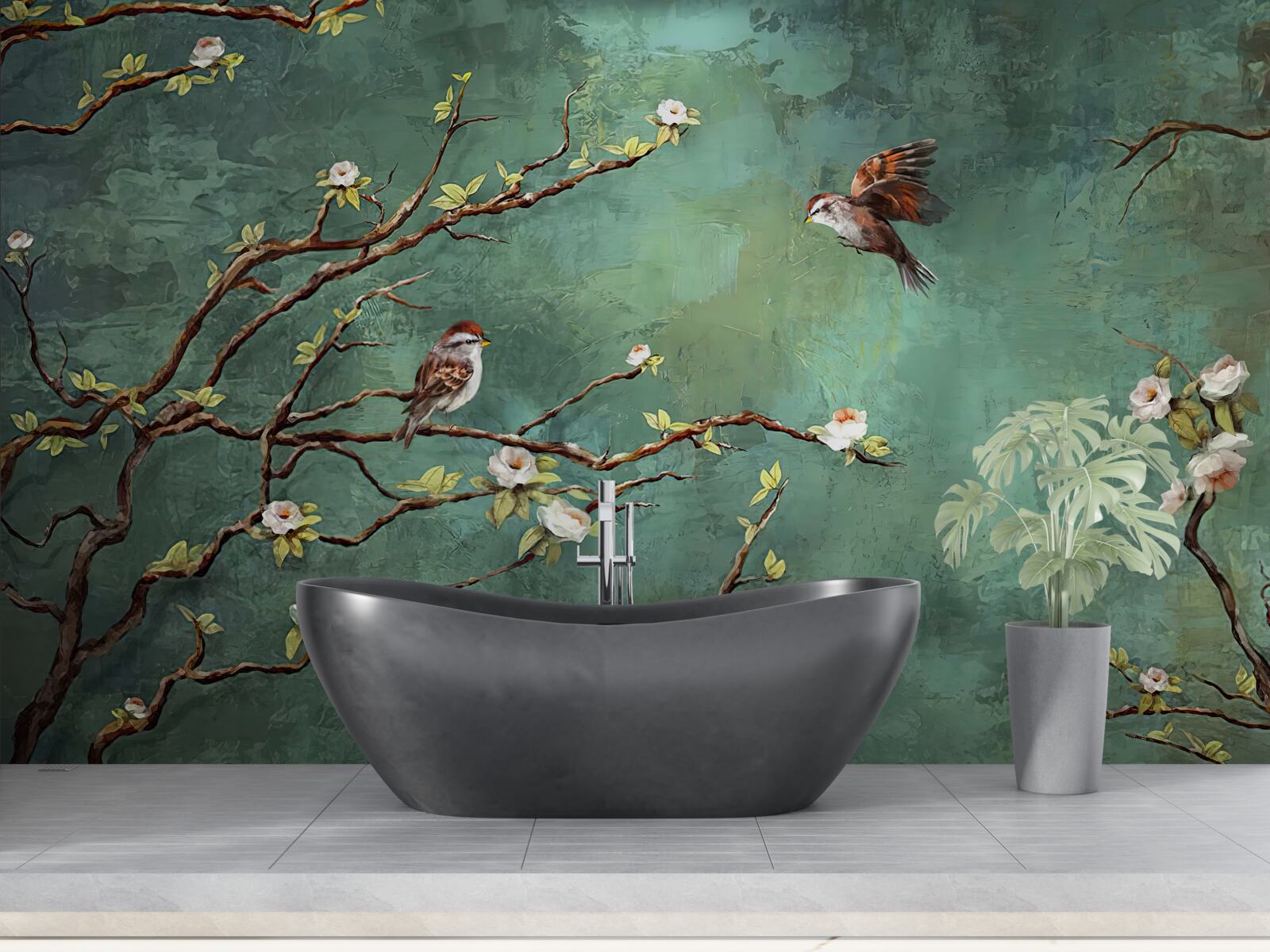 Fototapeta konáre sú posiate vtákmi