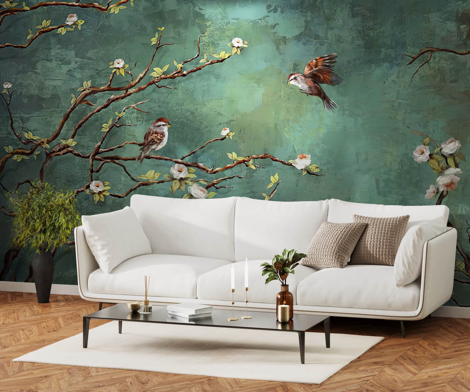 Fototapeta konáre sú posiate vtákmi