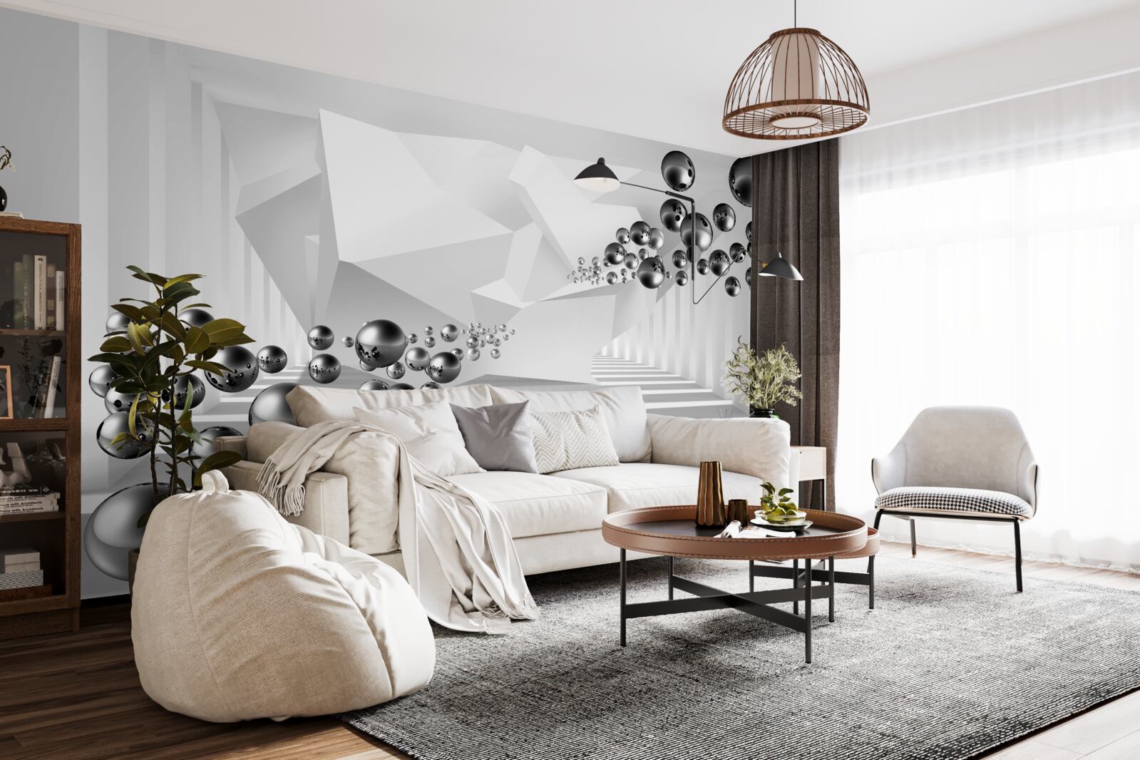 Photo wallpaper 3D loptičky