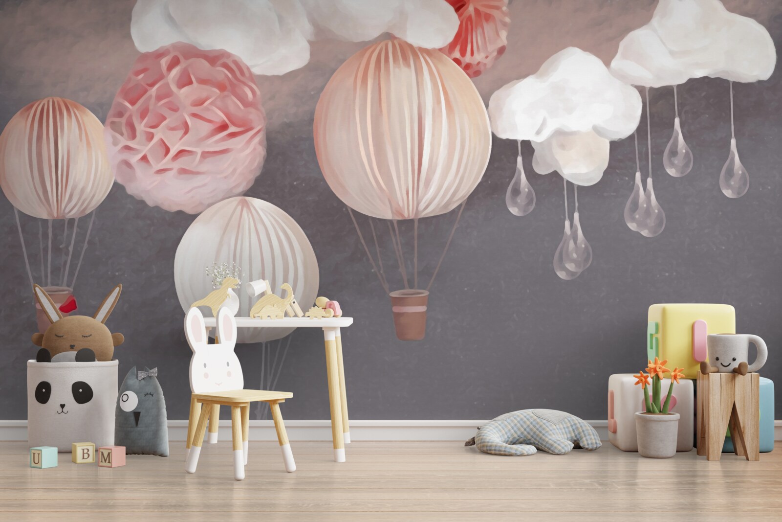 Fototapeta gule v ružových košíkoch