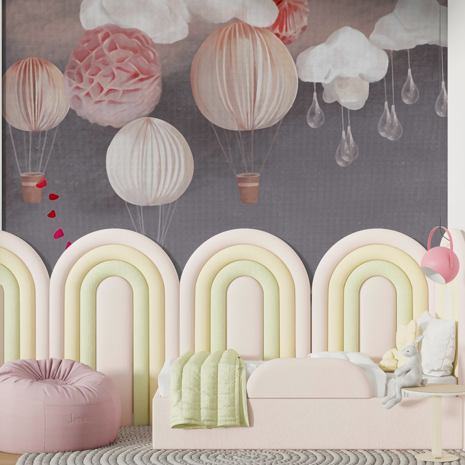 Fototapeta gule v ružových košíkoch