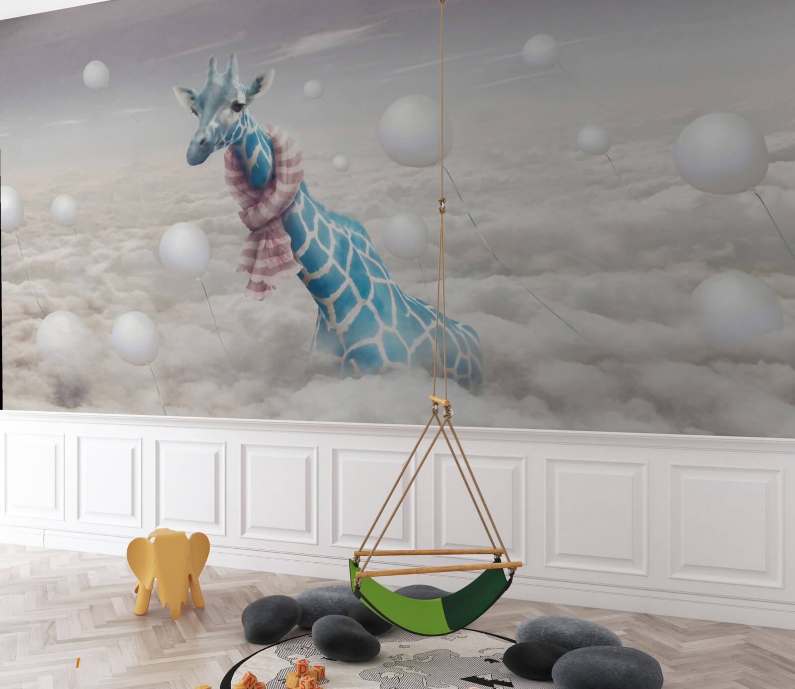 Fototapeta modrá žirafa