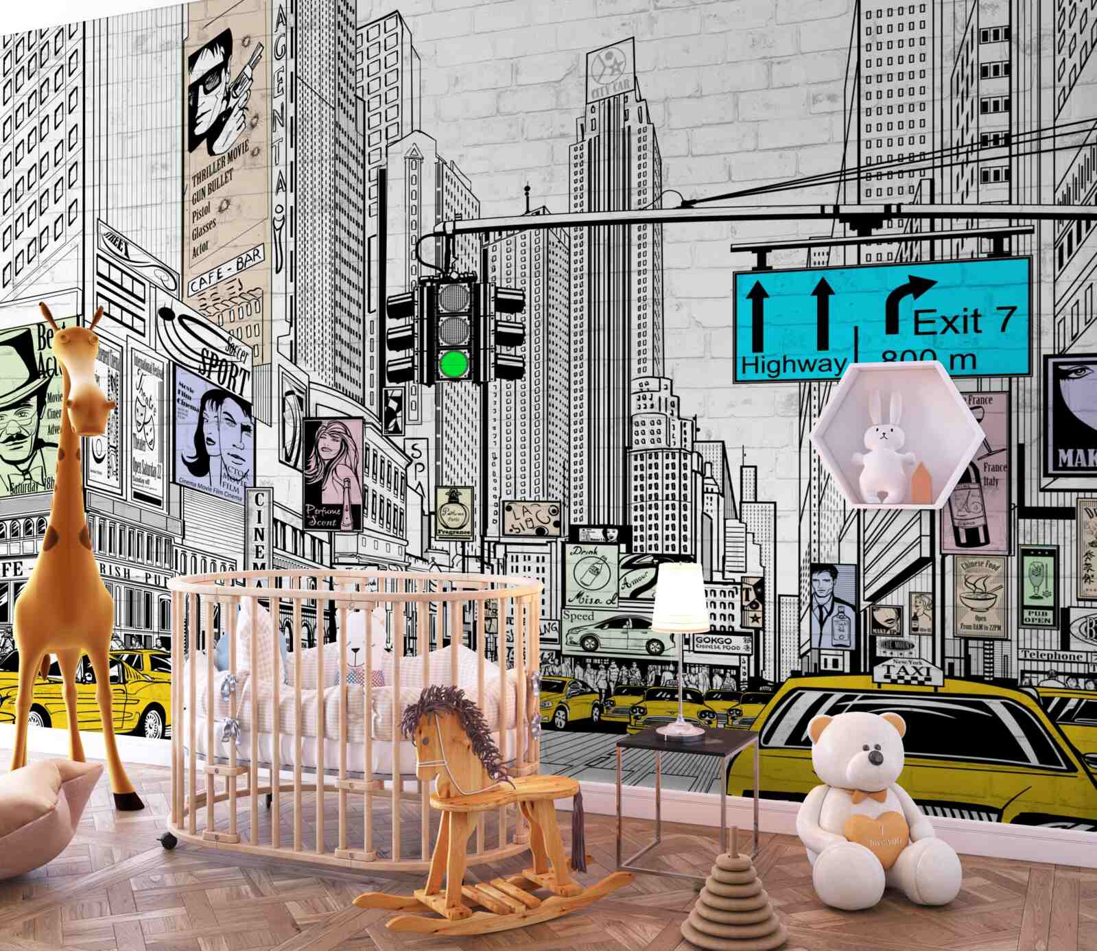 Fototapeta megamestá a obývané oblasti sú označené žltou farbou