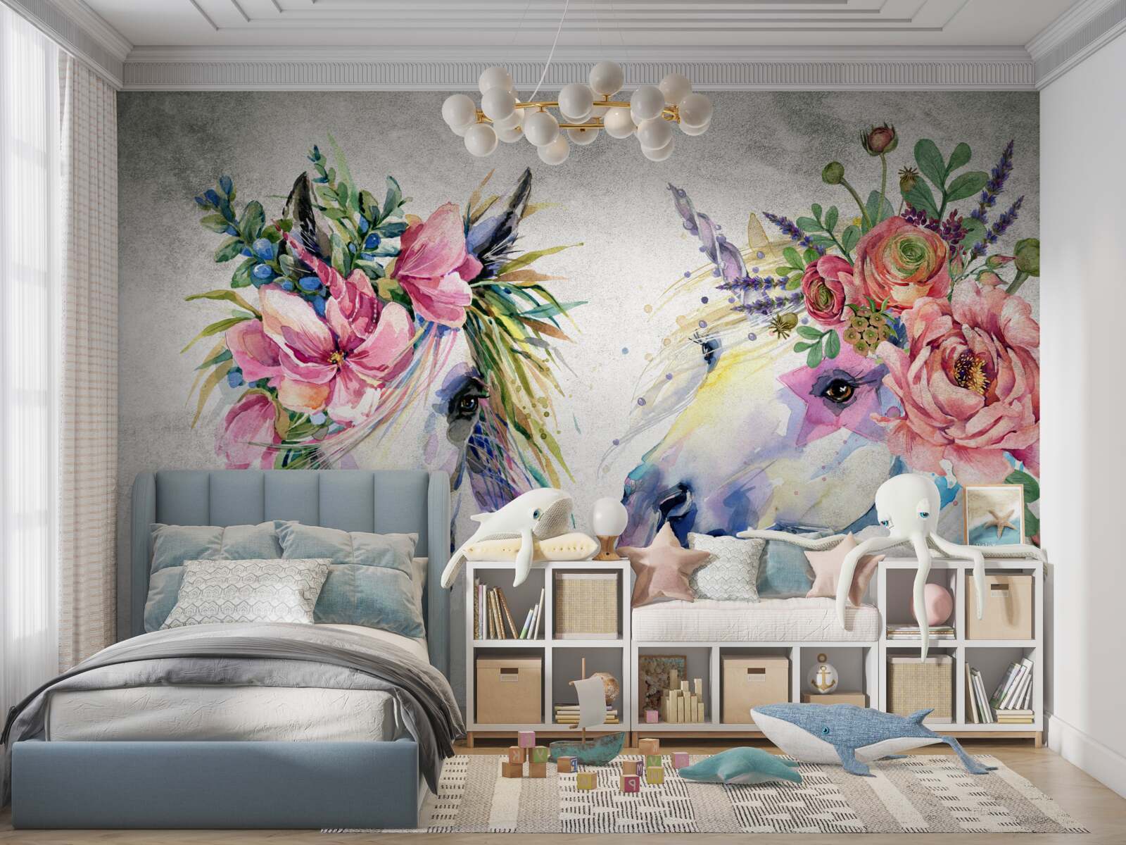 Fototapeta kvety, akvarelové farby a písacie potreby