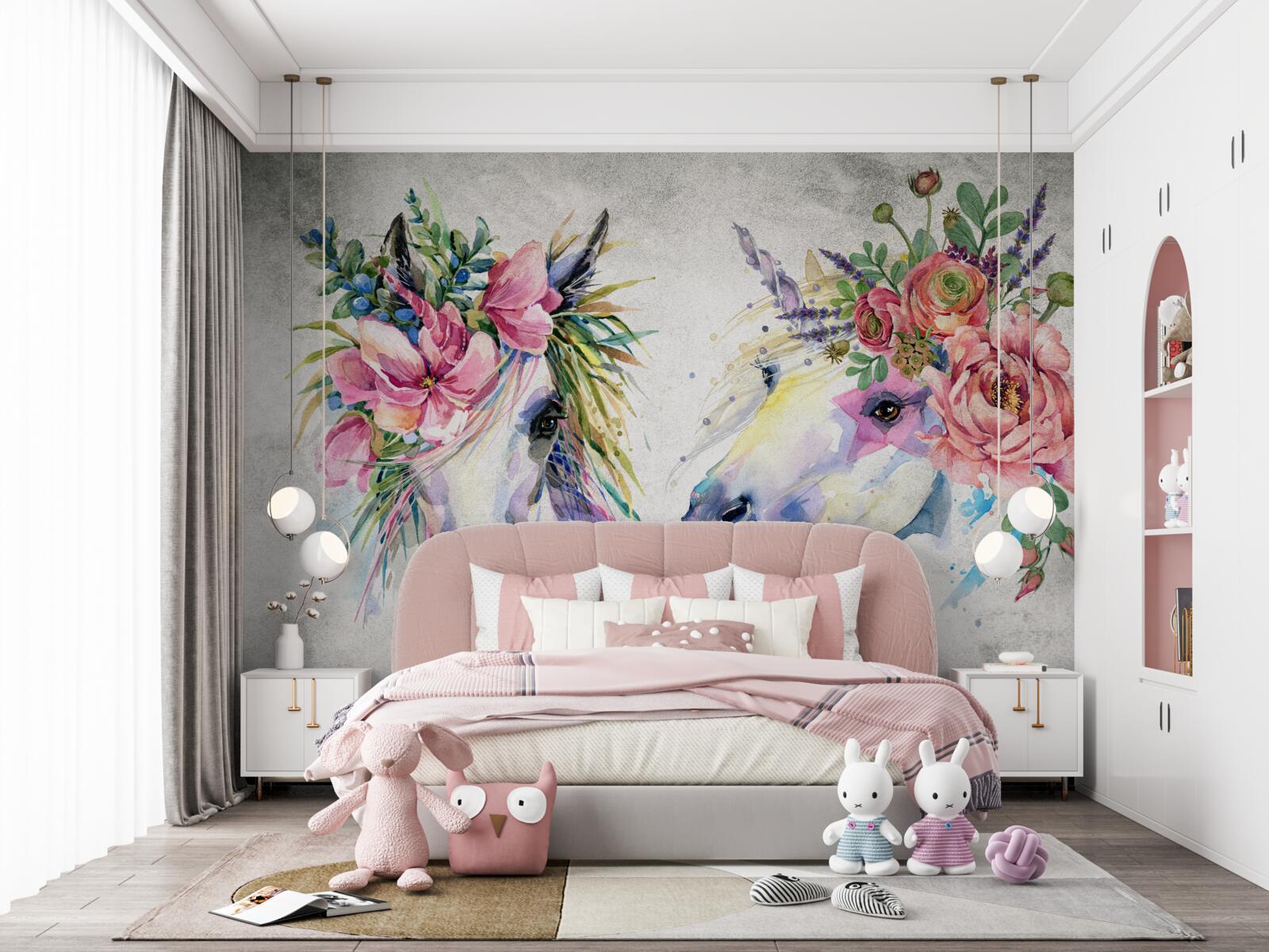 Fototapeta kvety, akvarelové farby a písacie potreby