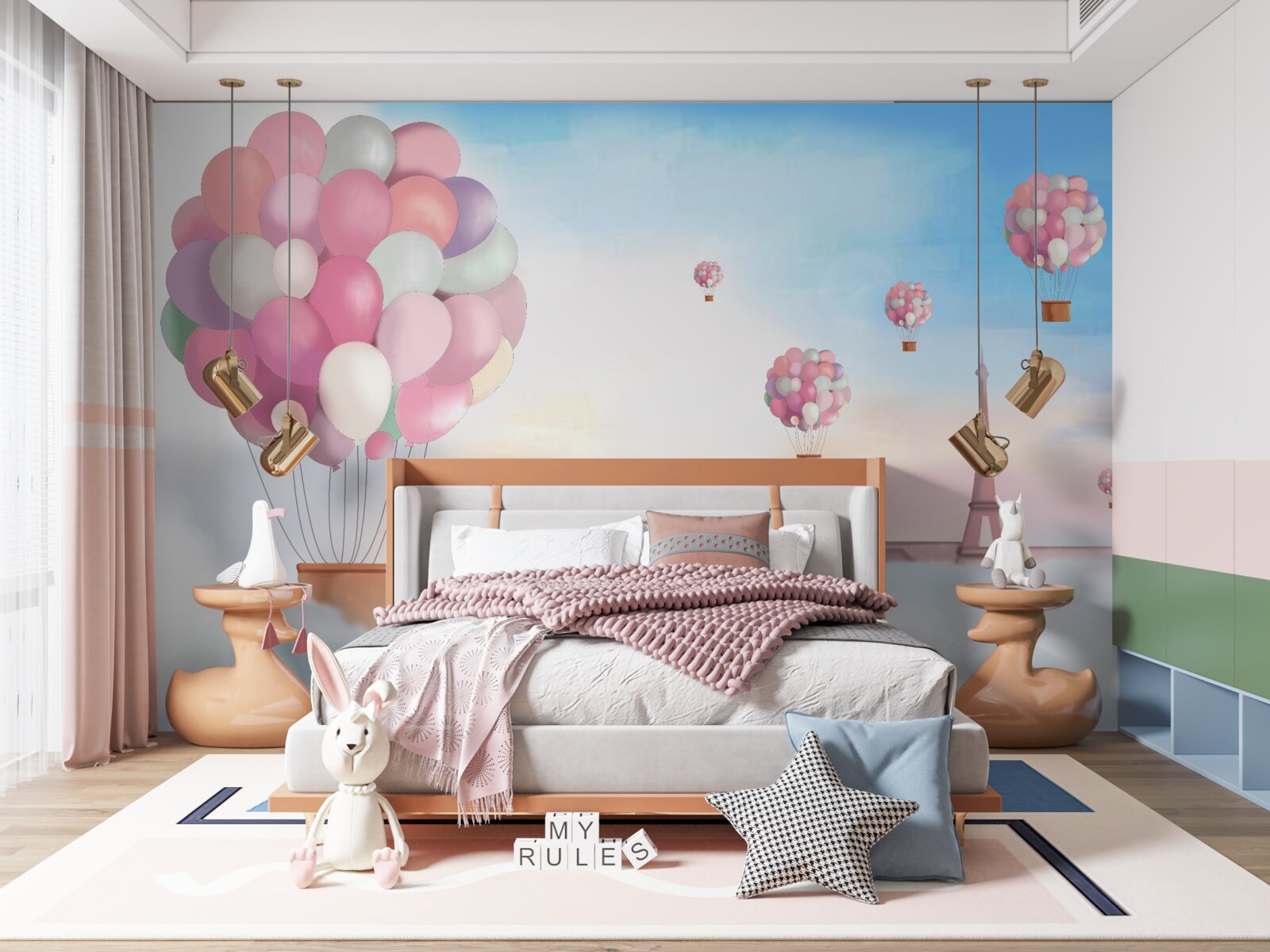 Fototapeta ružová a chodbová