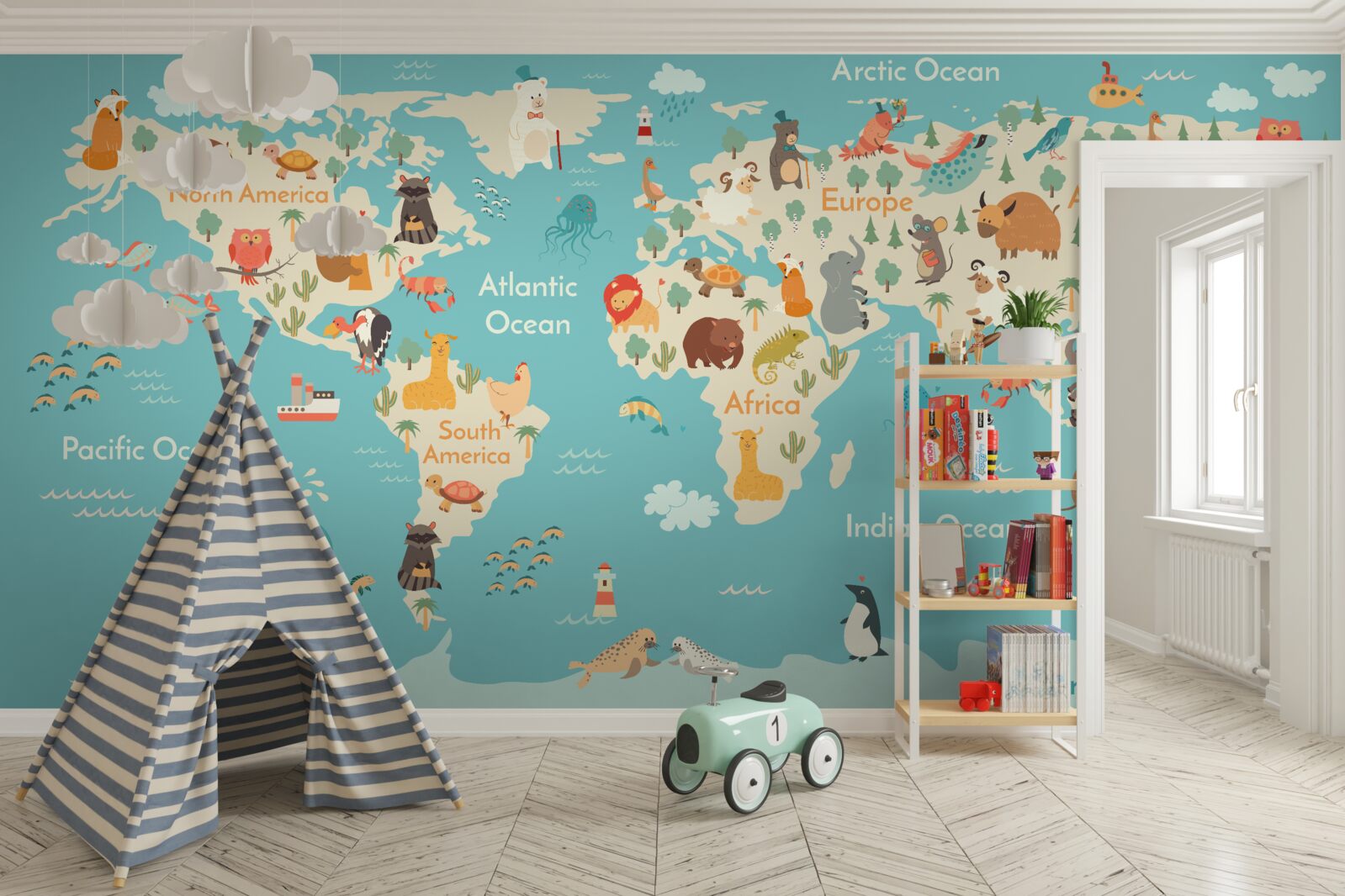 Fototapeta tyrkysová tieňová karta