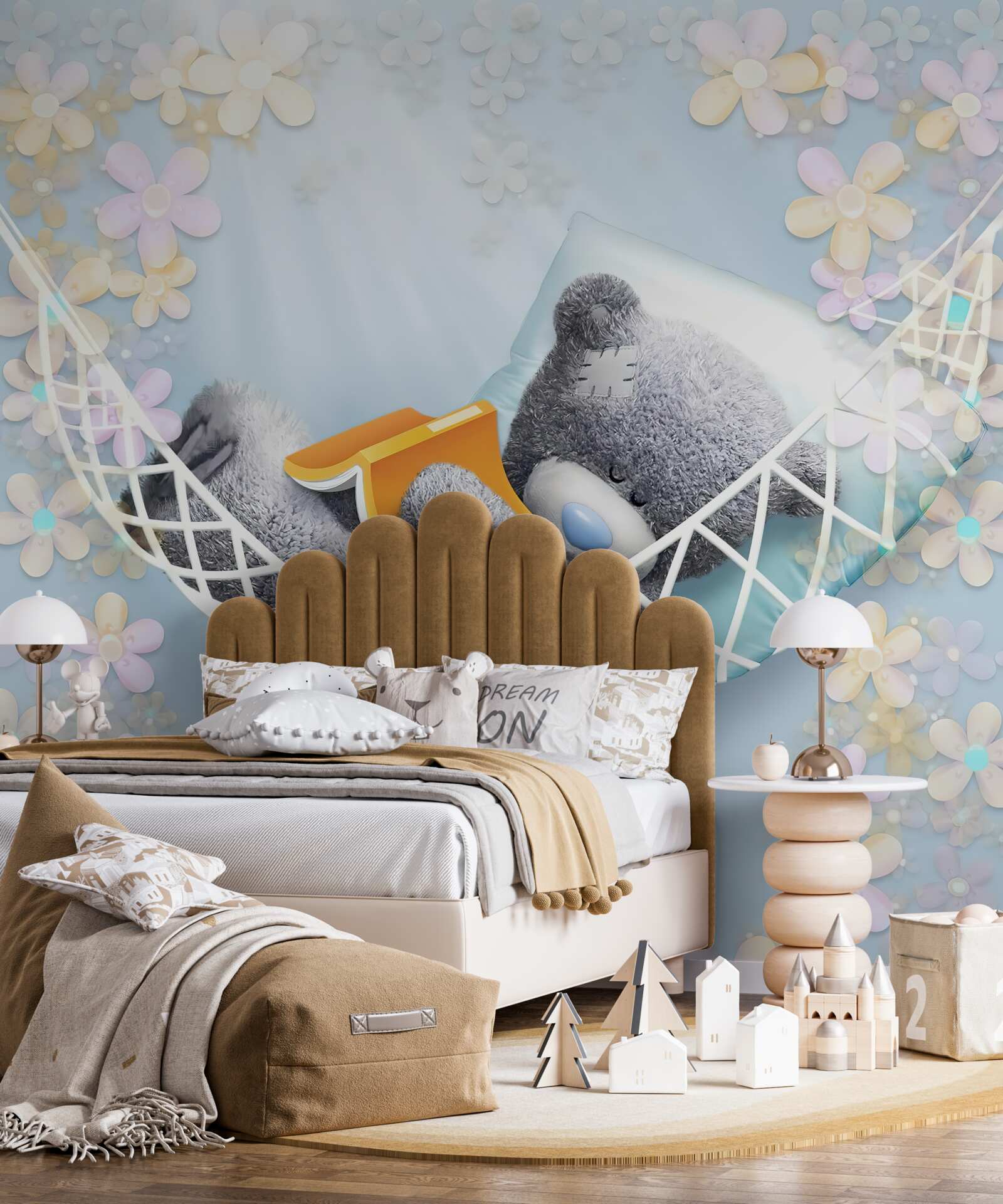 Fototapeta medvedík sedí v hojdacej sieti