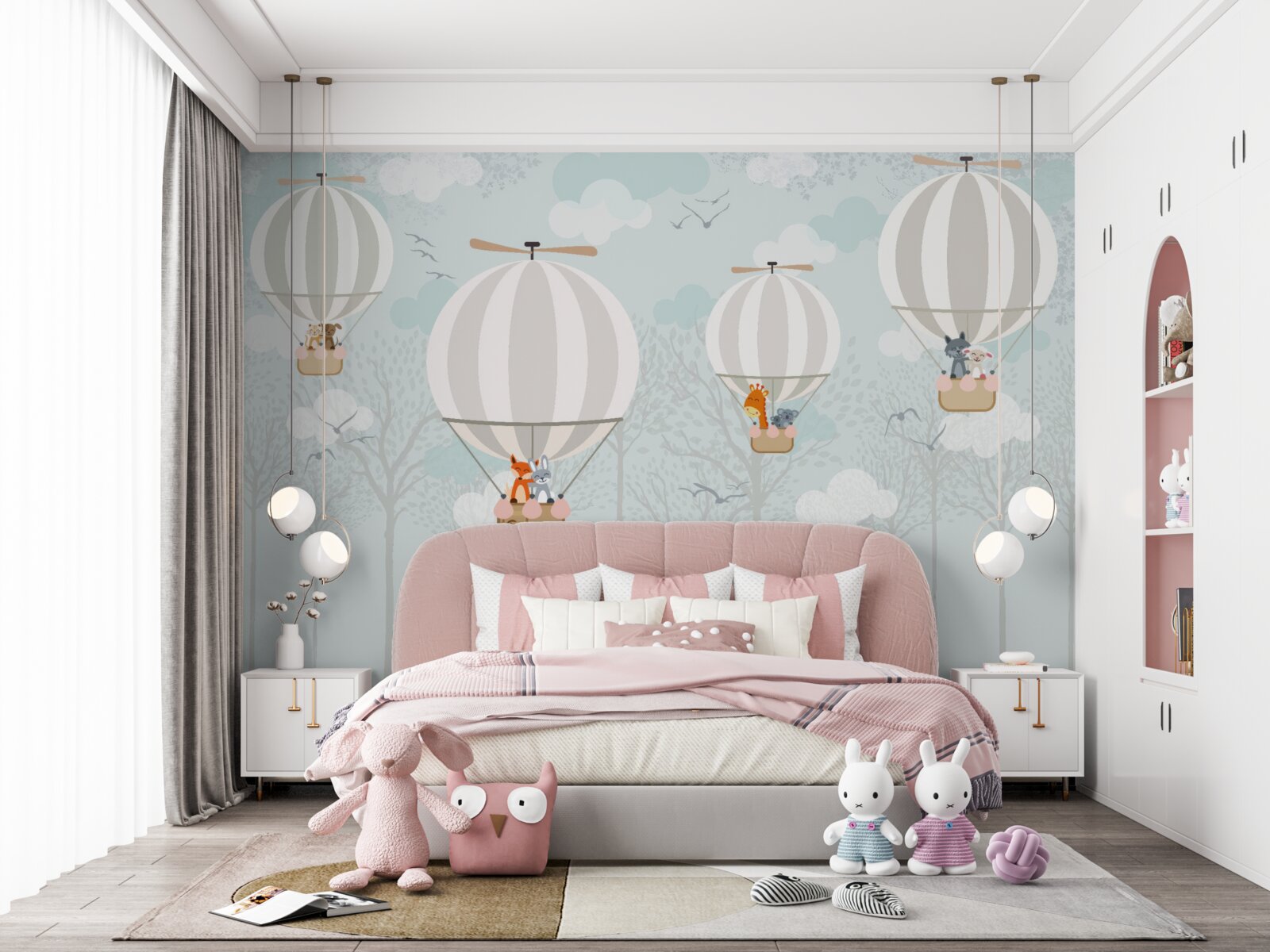 Fototapeta teplovzdušný balón súvisiaci s ilustráciou