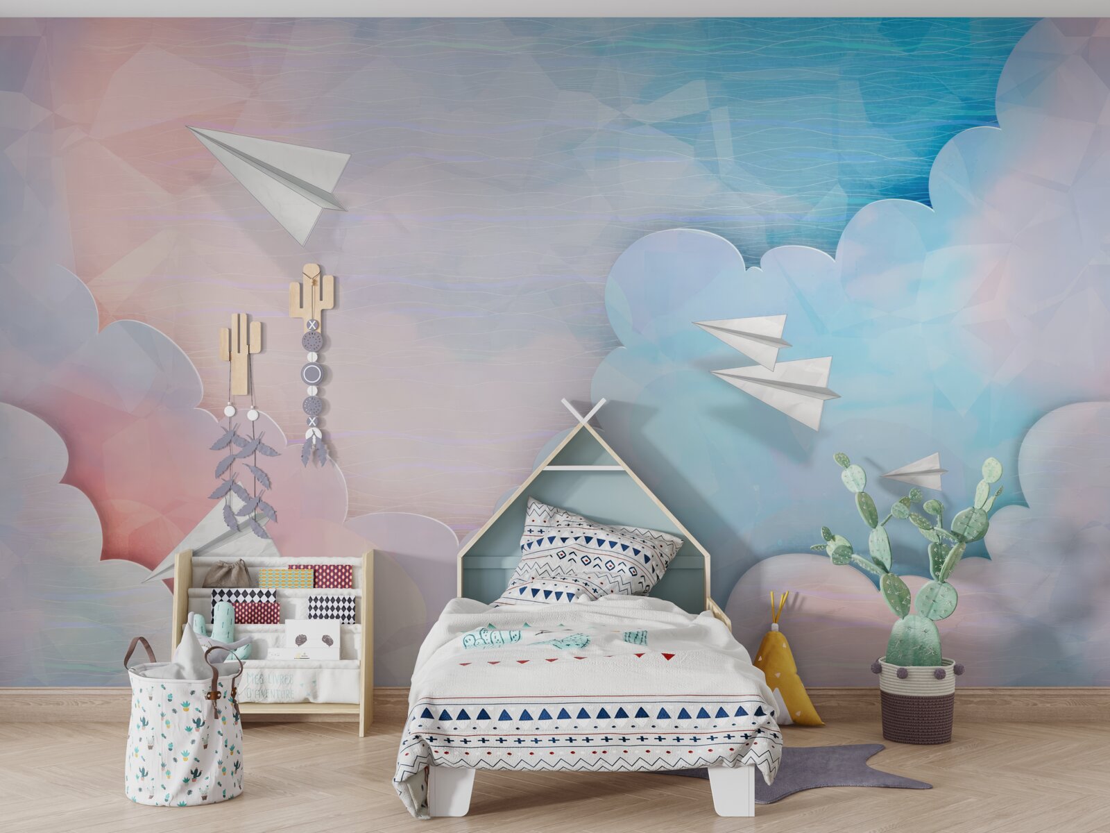 Fototapeta obloha, stena a modrá farba