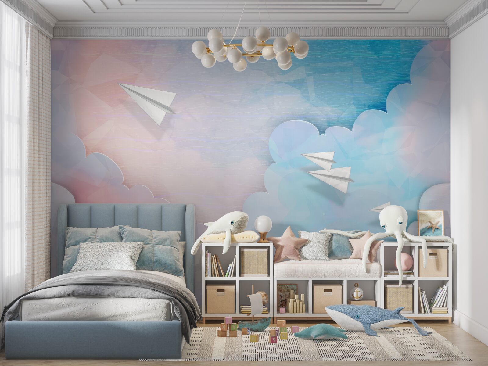 Fototapeta obloha, stena a modrá farba