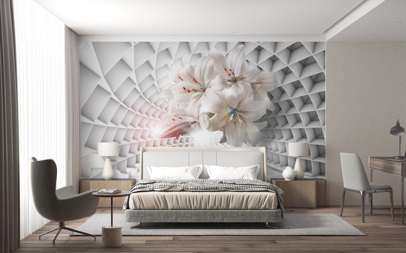 Fototapeta chodbu zdobia ľalie