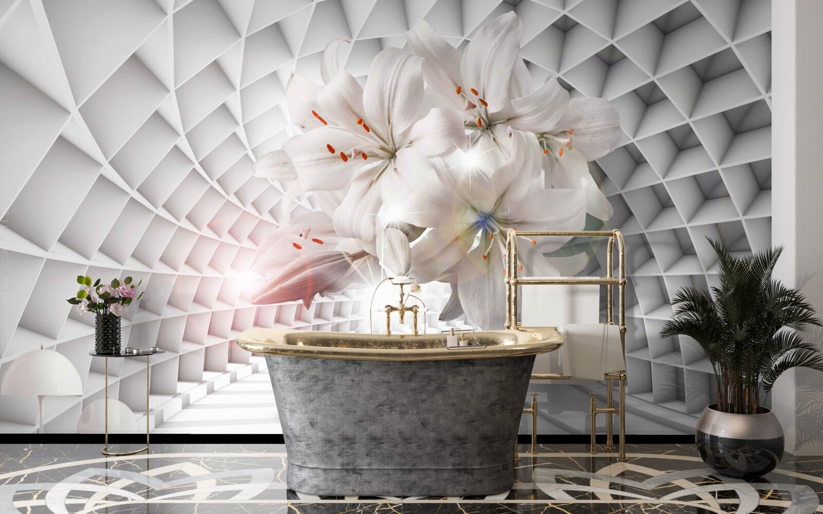 Fototapeta chodbu zdobia ľalie